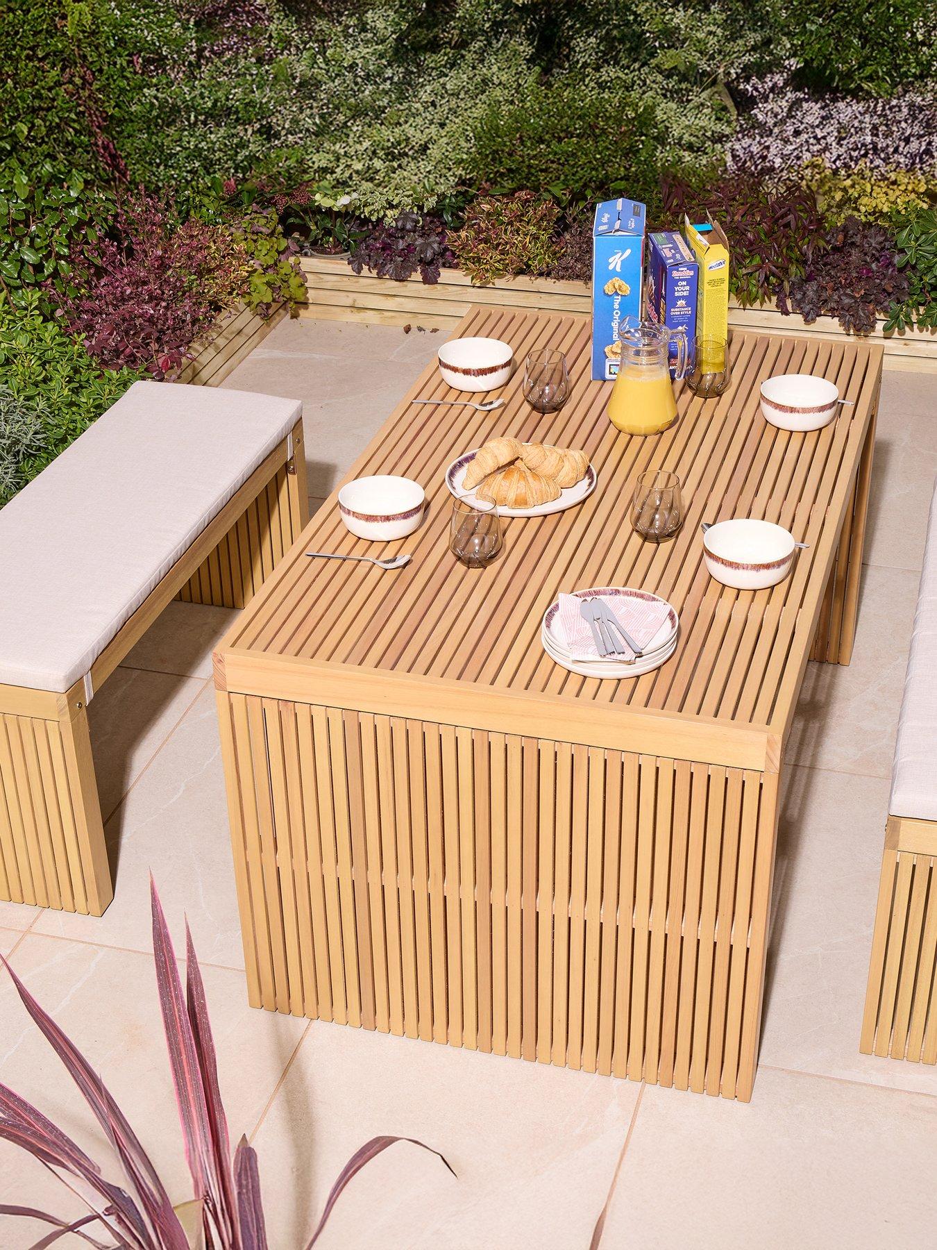 Image of Rowlinson Kyoto 4 Seat Dining Set With Cushions