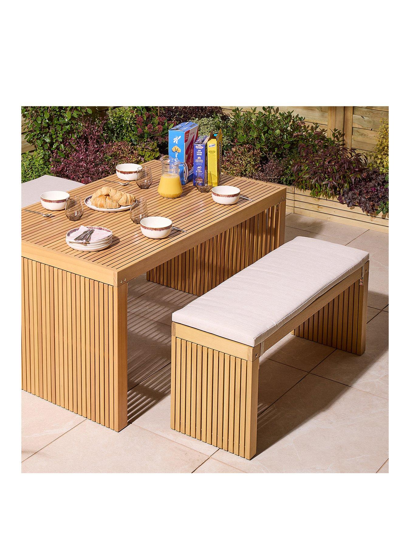 Image 3 of 7 of Rowlinson Kyoto 4 Seat Dining Set With Cushions