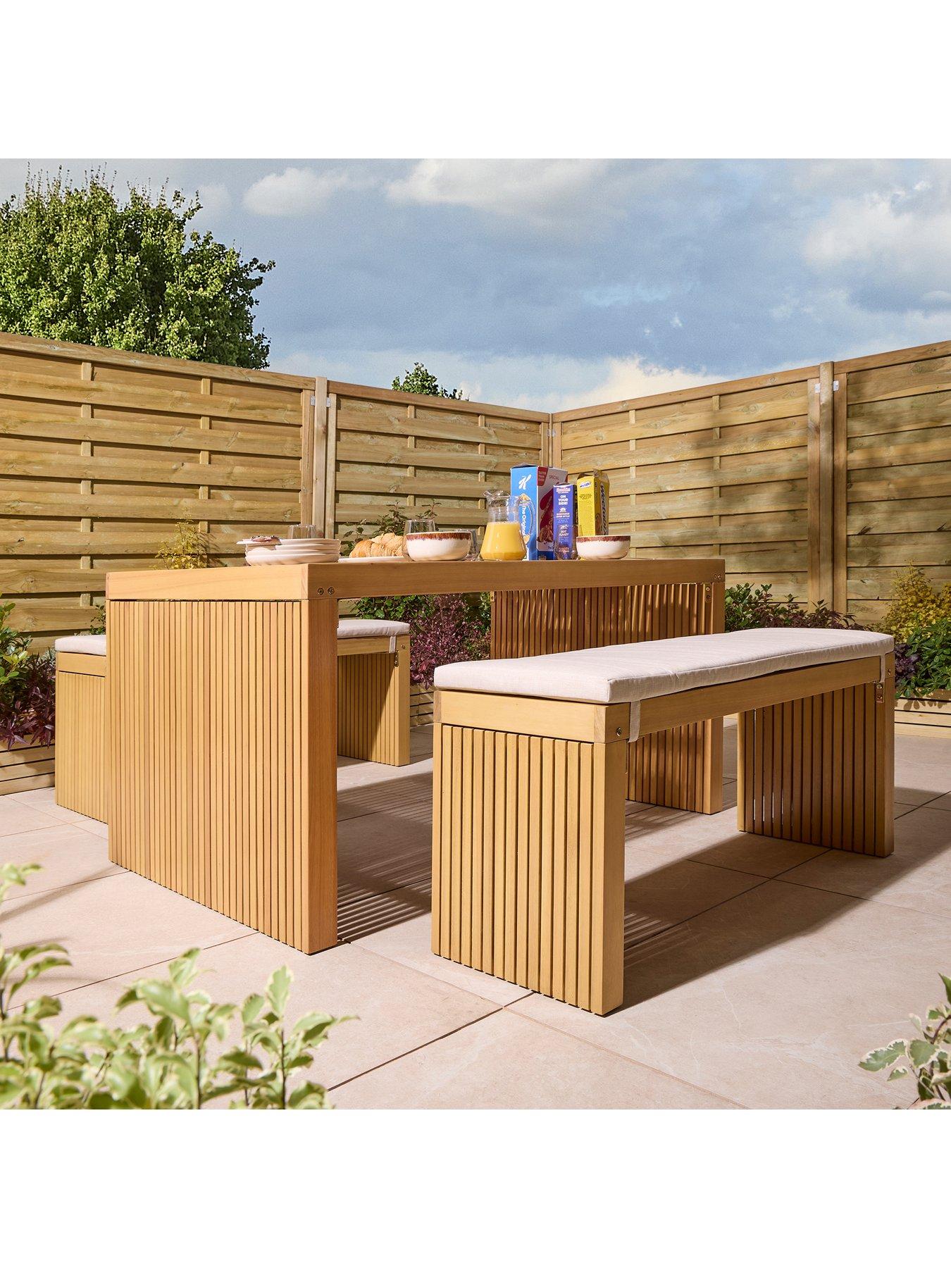 Image 6 of 7 of Rowlinson Kyoto 4 Seat Dining Set With Cushions