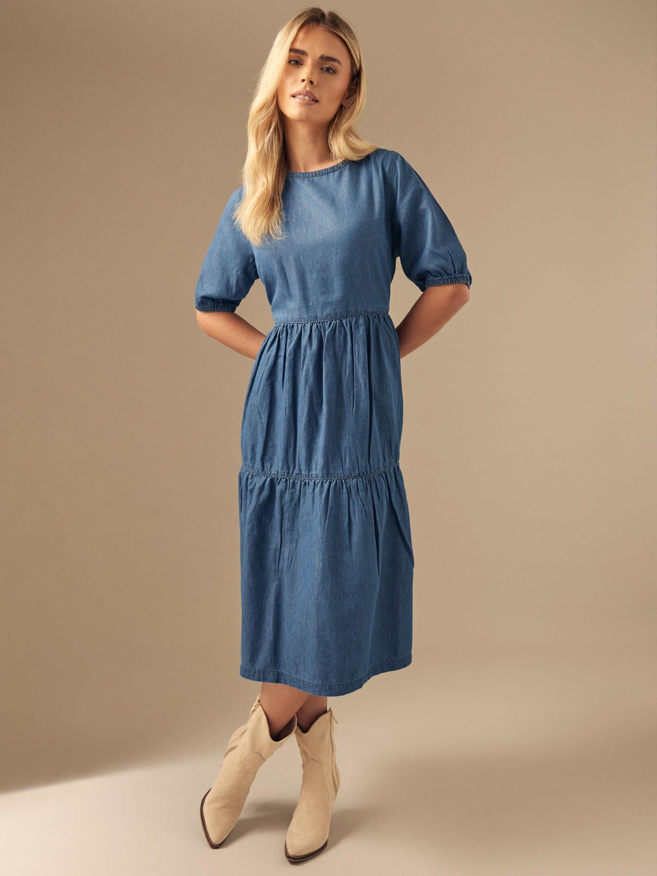 undefined Petite Tiered Midi Dress