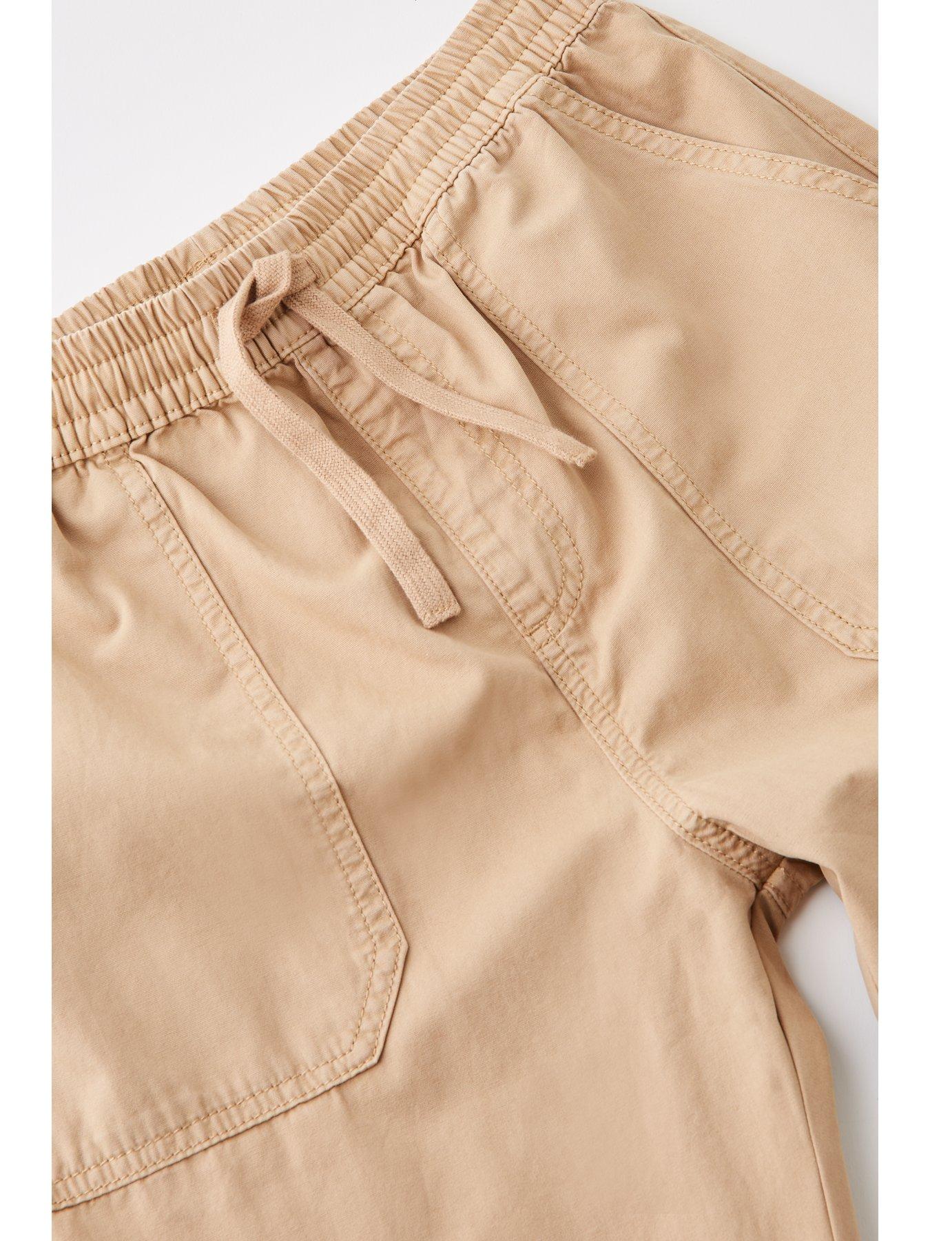 Image 3 of 4 of The Very Collection Boys Cuffed Leg Woven Joggers - Stone Beige