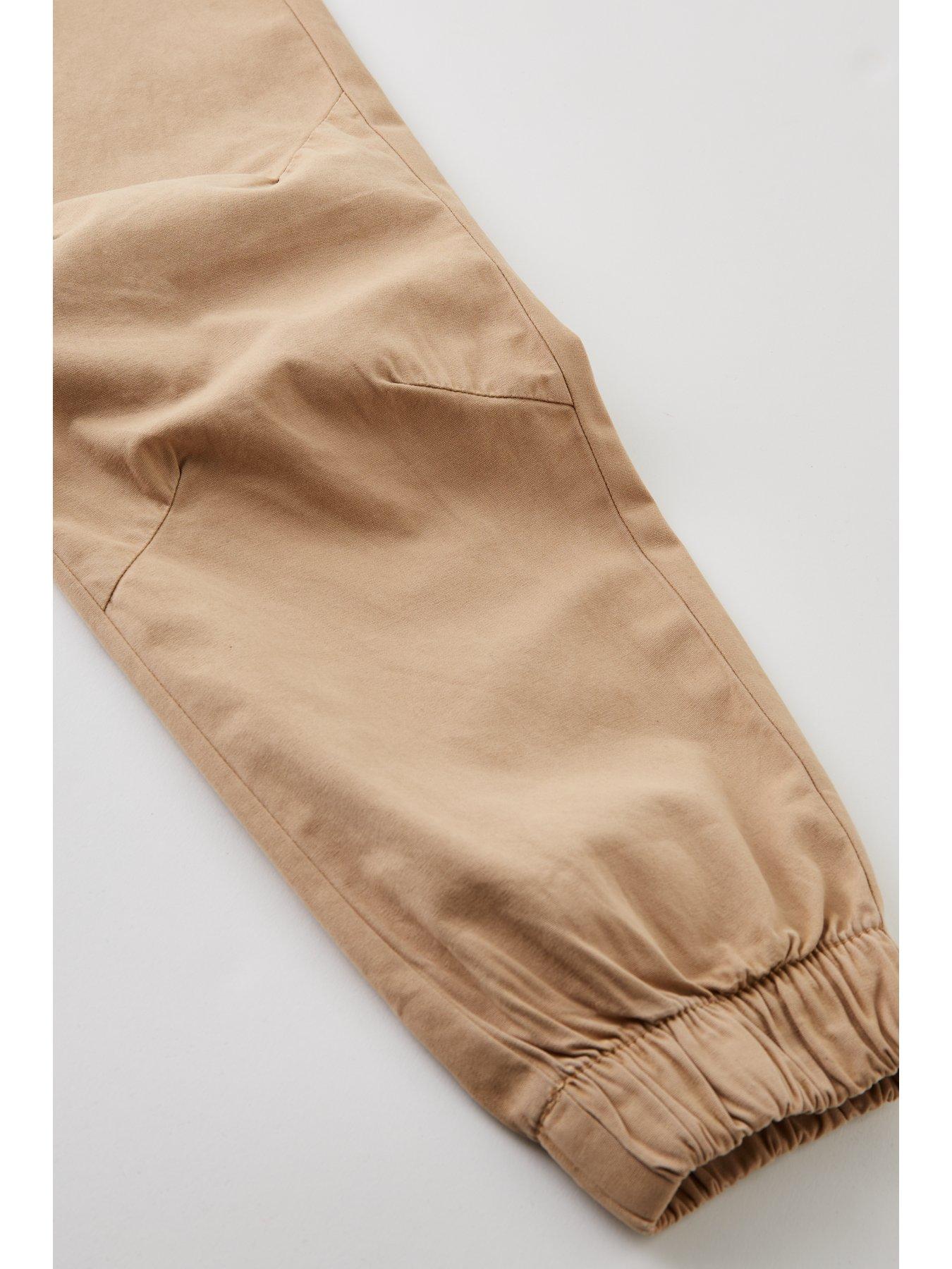 Image 4 of 4 of The Very Collection Boys Cuffed Leg Woven Joggers - Stone Beige