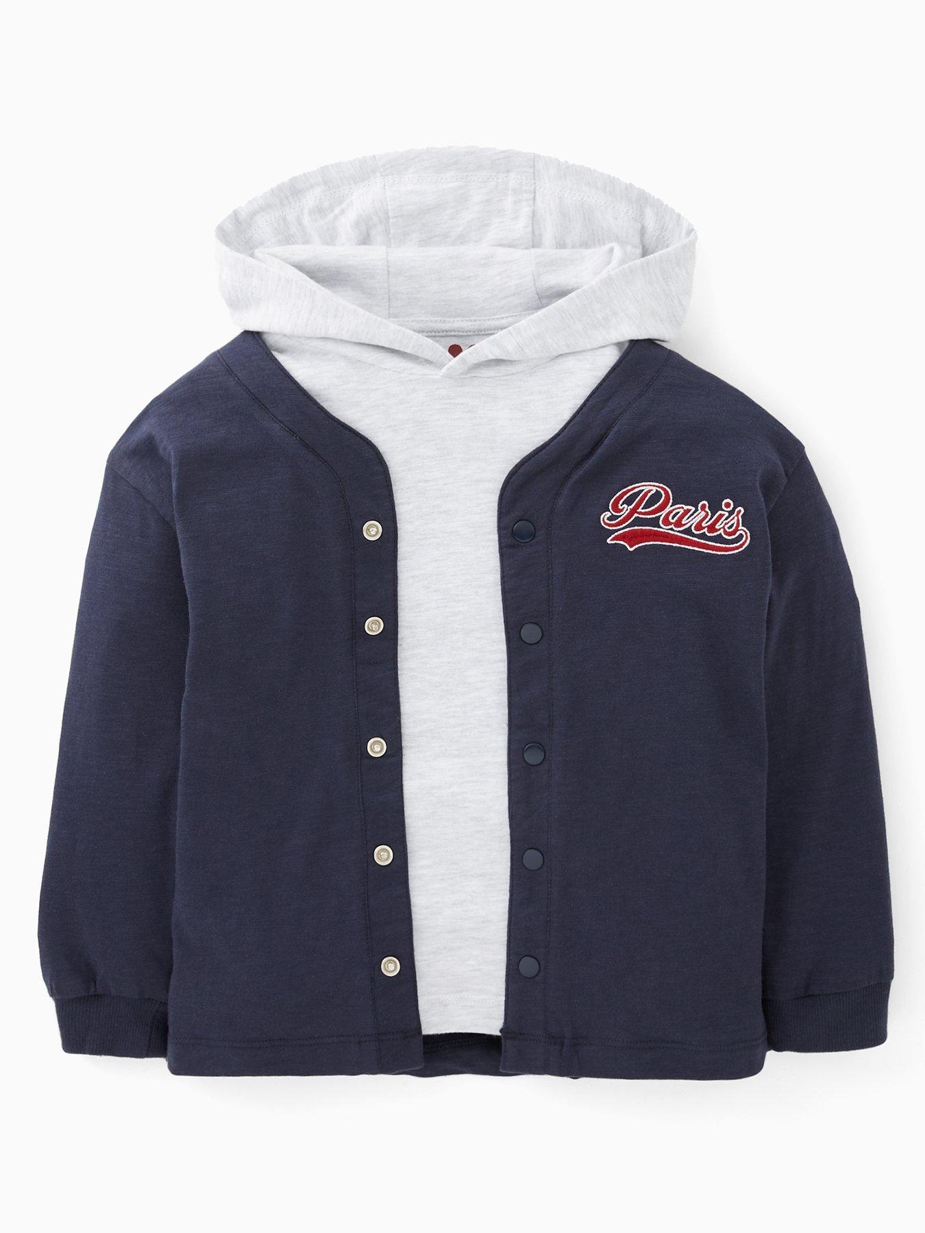 Image 2 of 4 of Mini V by Very Boys 3 Piece Baseball Jacket Hoodie And Jog Set - Navy