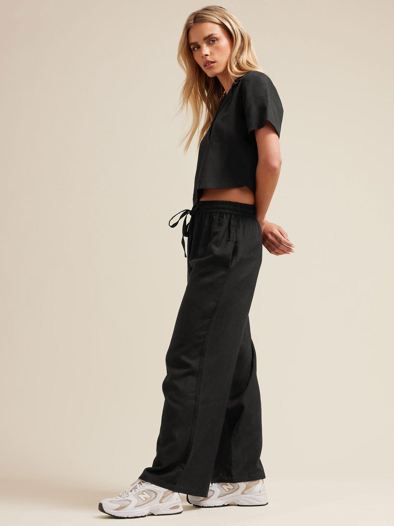 Image 3 of 4 of PixieGirl Petite Short Sleeve Crop Shirt - Black