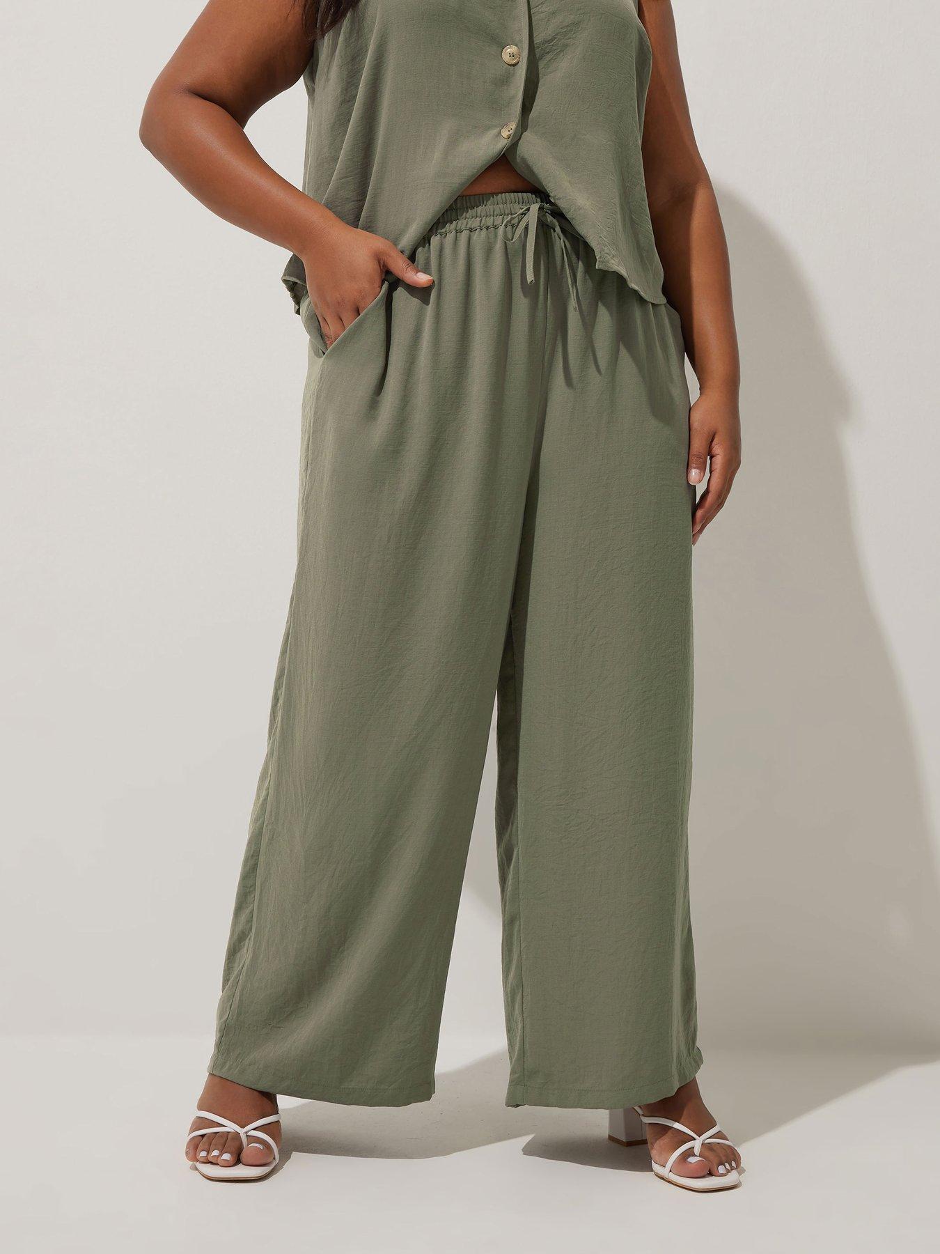 undefined Curve Tie Waist Trouser