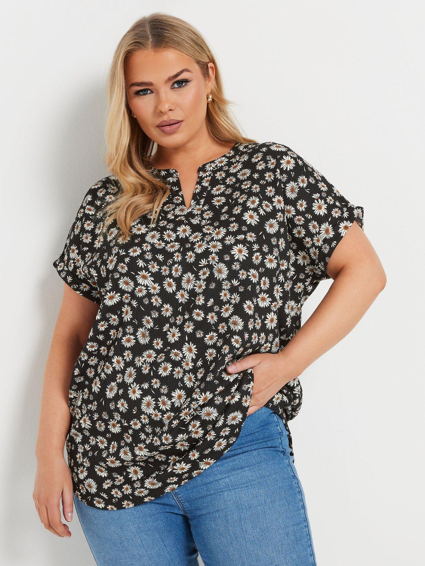 Black Night Wing Top Short Sleeve - Curvy