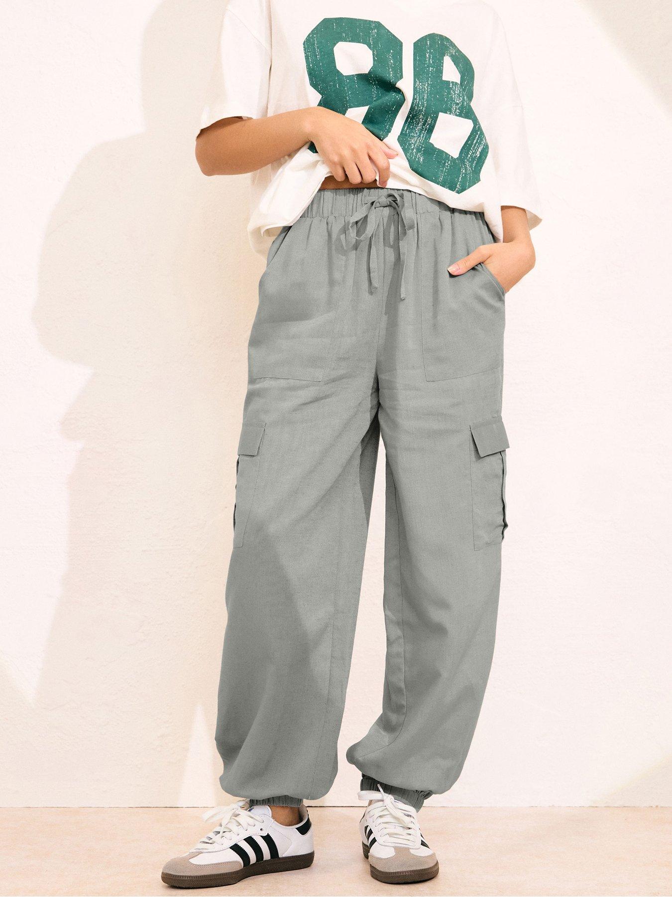 Cargo Size Trousers Petite Petite Khaki Denim Cuffed Cargo - Main Image