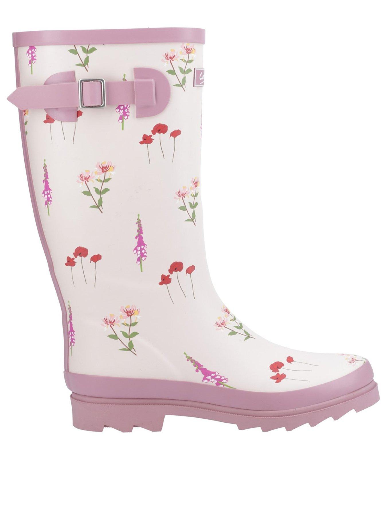 Image 1 of 6 of Cotswold Womens Wildflower Tall Wellingtons - Pink