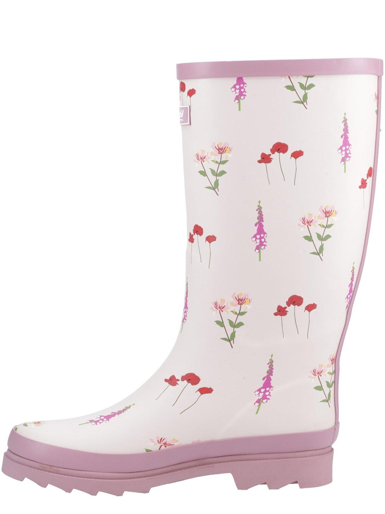 Cotswold Womens Wildflower Tall Wellingtons Pink Very
