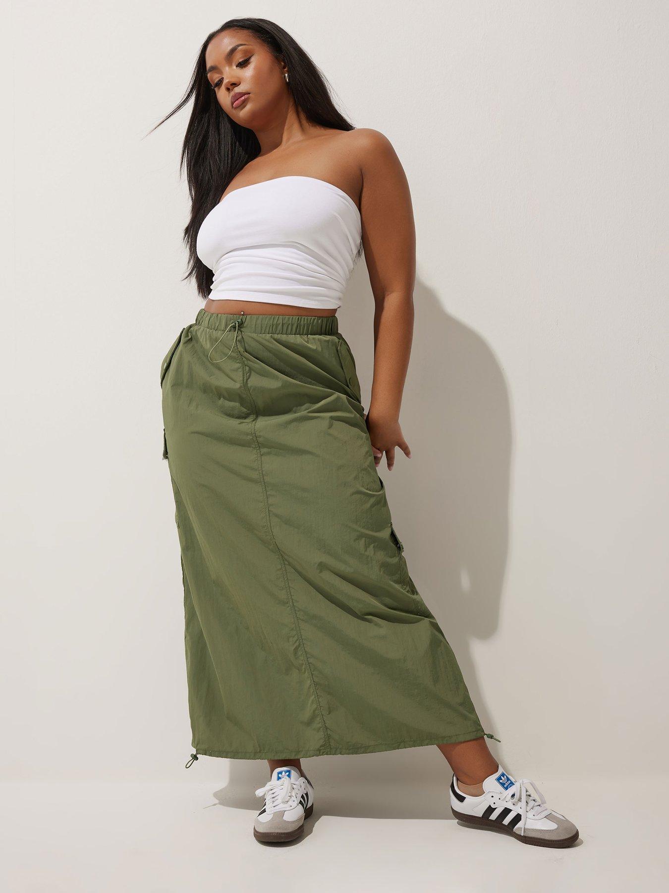 Image 3 of 4 of Yours Curve Maxi Pocket Skirt