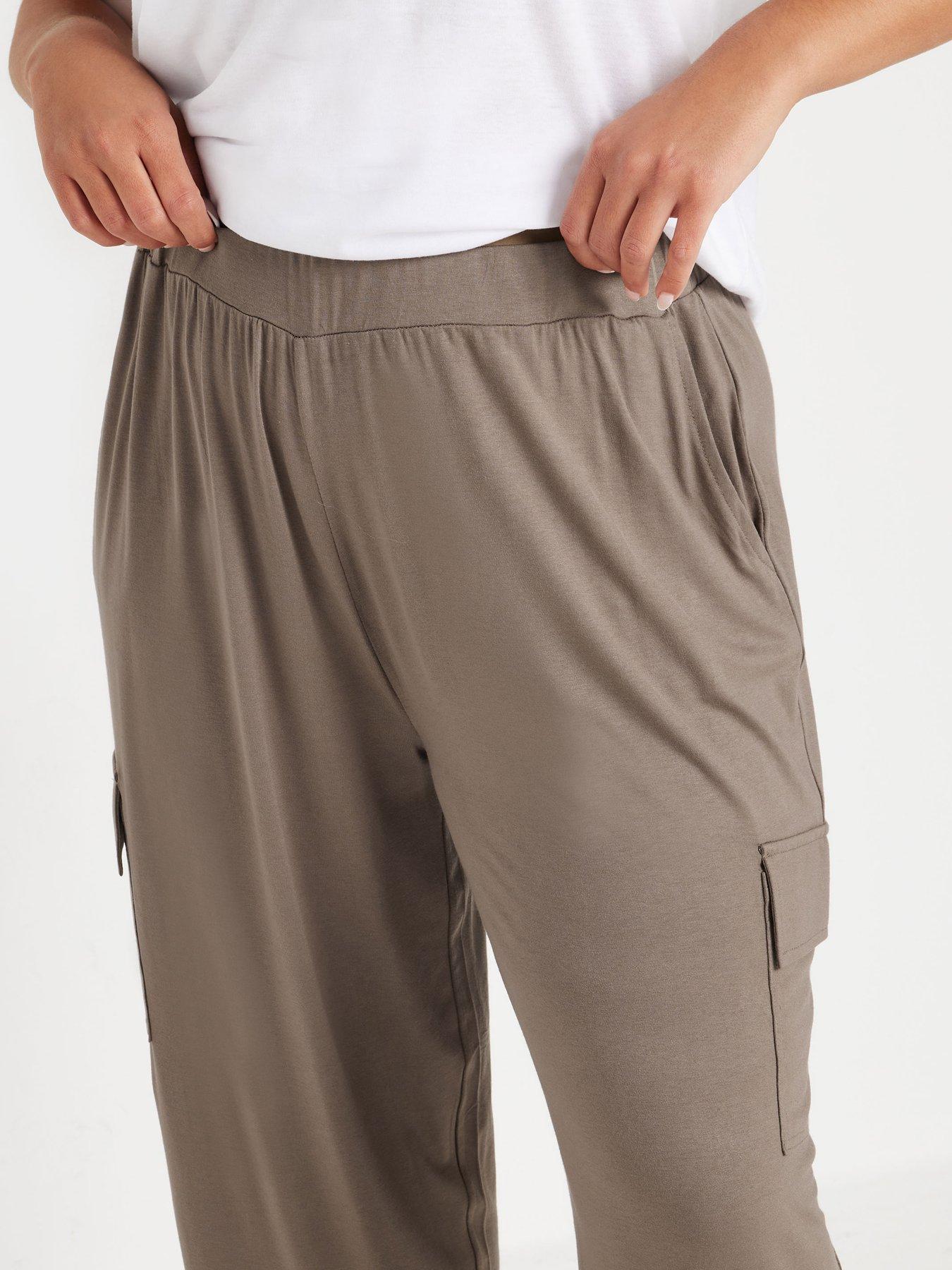 Image 4 of 4 of Yours Curve Harem Cargo - Brown