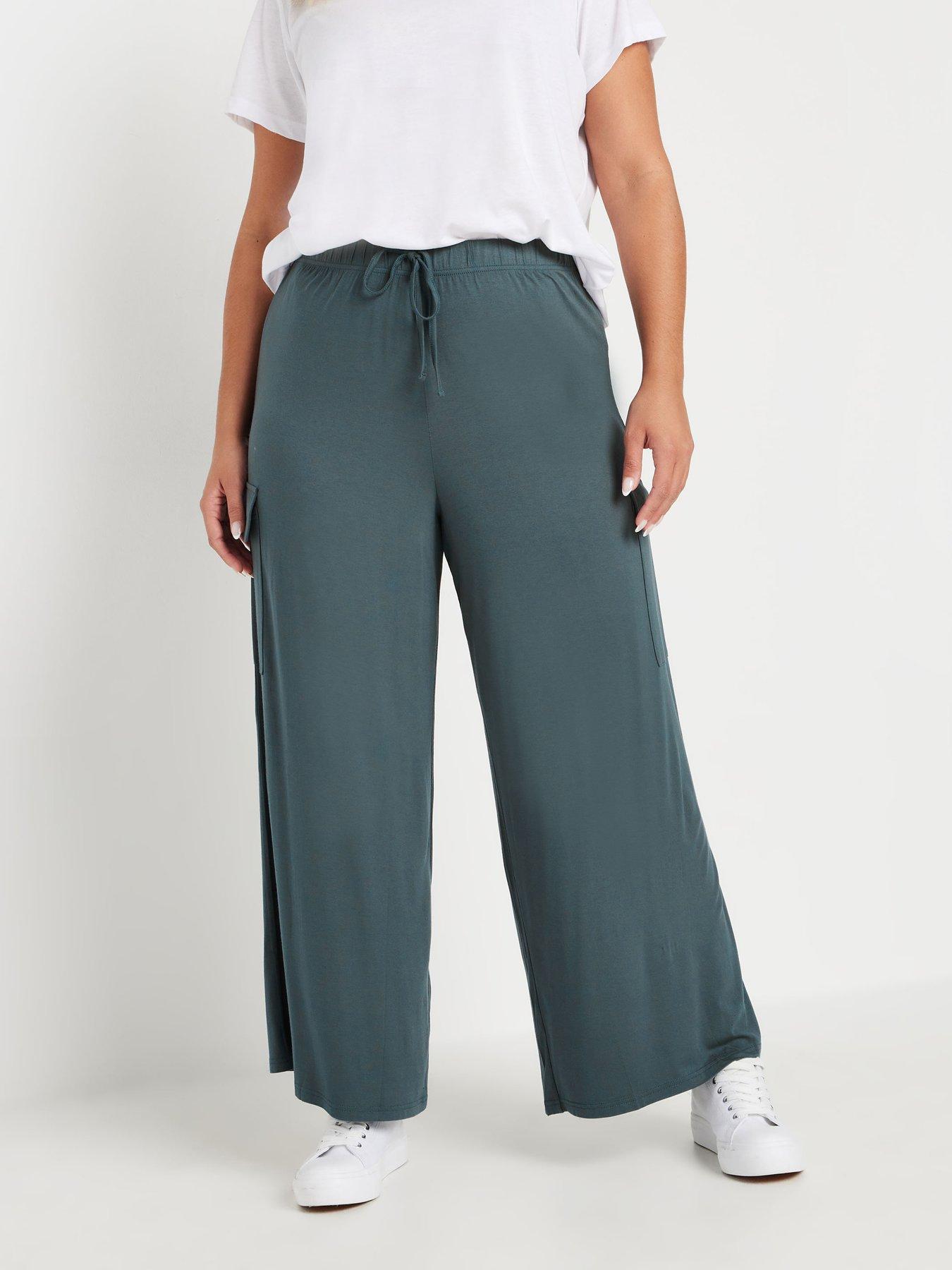undefined Curve Jersey Wide Leg Cargo - Blue