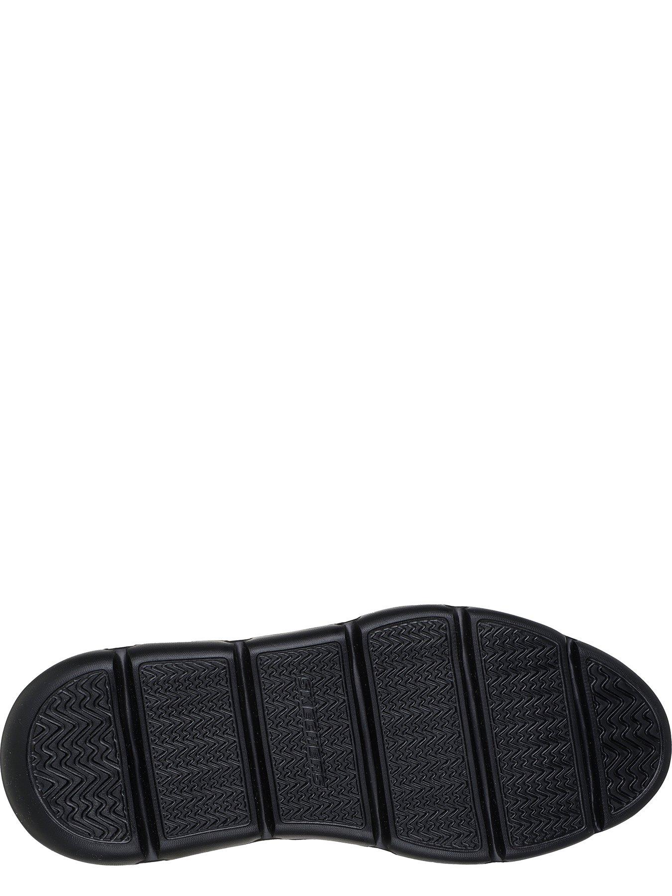 Image 4 of 5 of Skechers Garza Wide Fit Plain Toe Bungee Lace Casual Slip On Shoes- Black