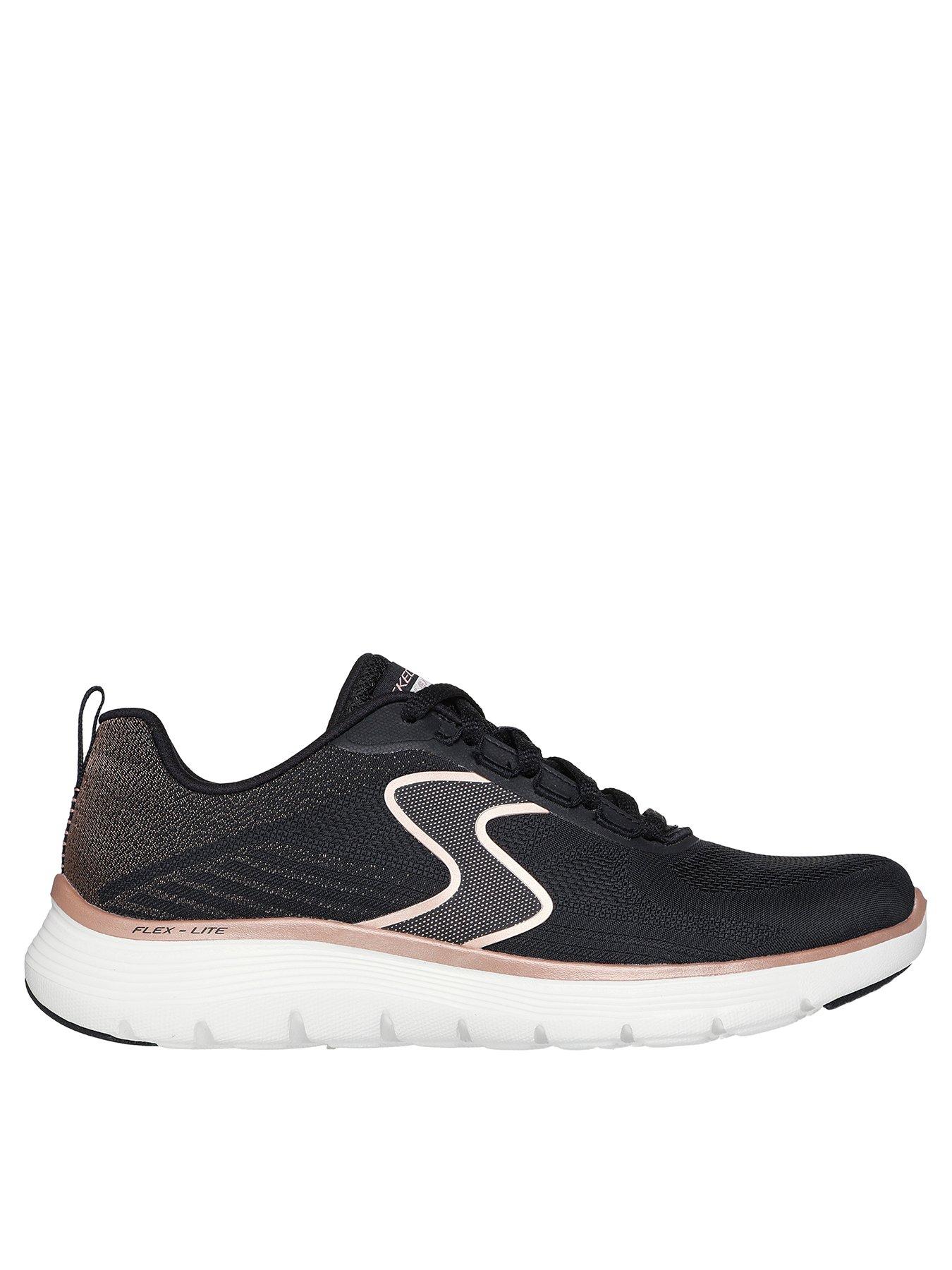 Skechers Flex Appeal 5.0 Luxe Glow Lace-up Trainer - Black Mesh