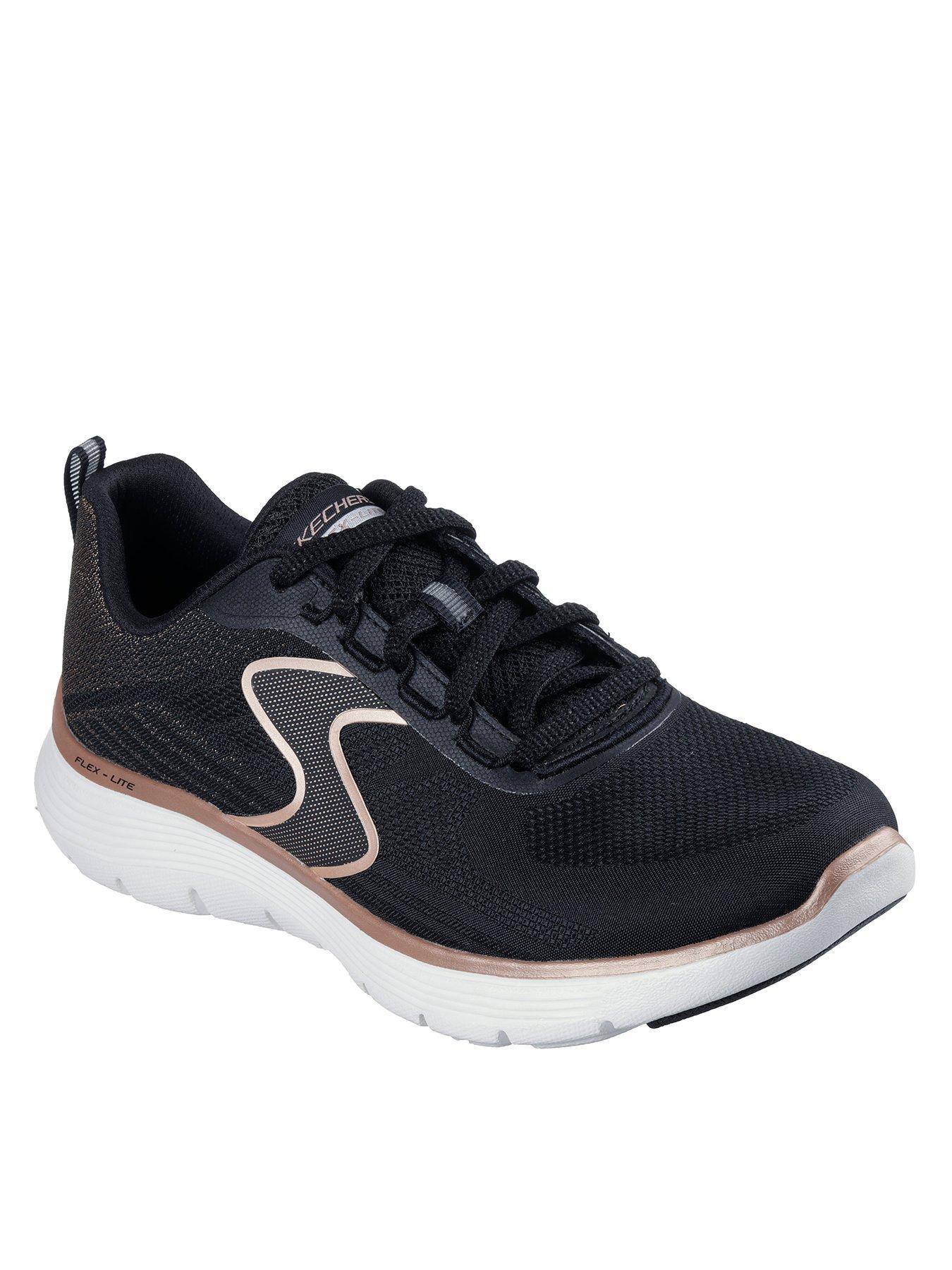 Image 2 of 4 of Skechers Flex Appeal 5.0 Luxe Glow Lace-up Trainer - Black Mesh