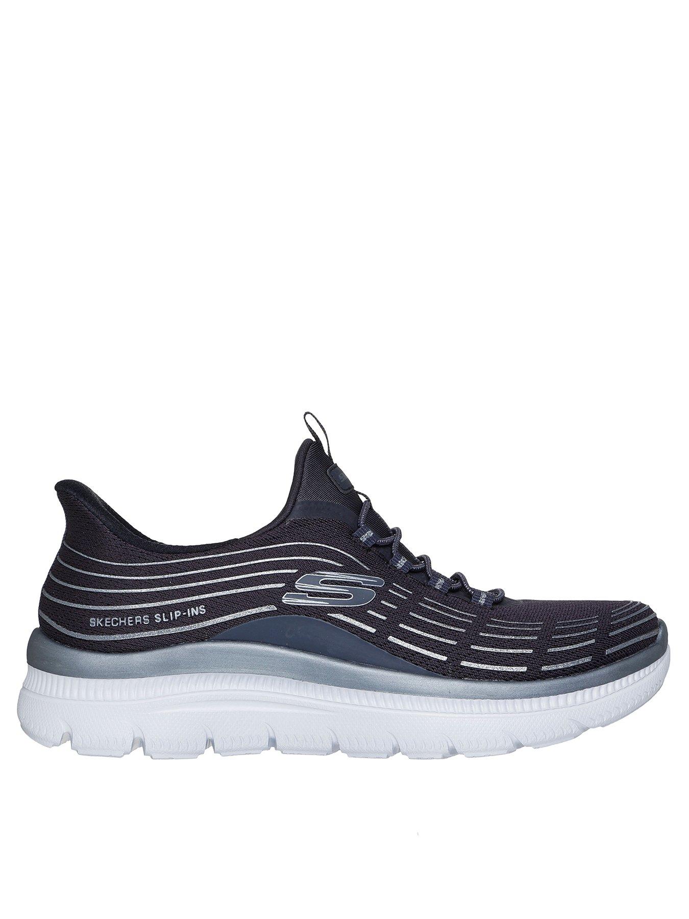 Skechers Summits Plus Soft Lyster Bungee Lace Slip-ins Trainer - Charcoal Mesh