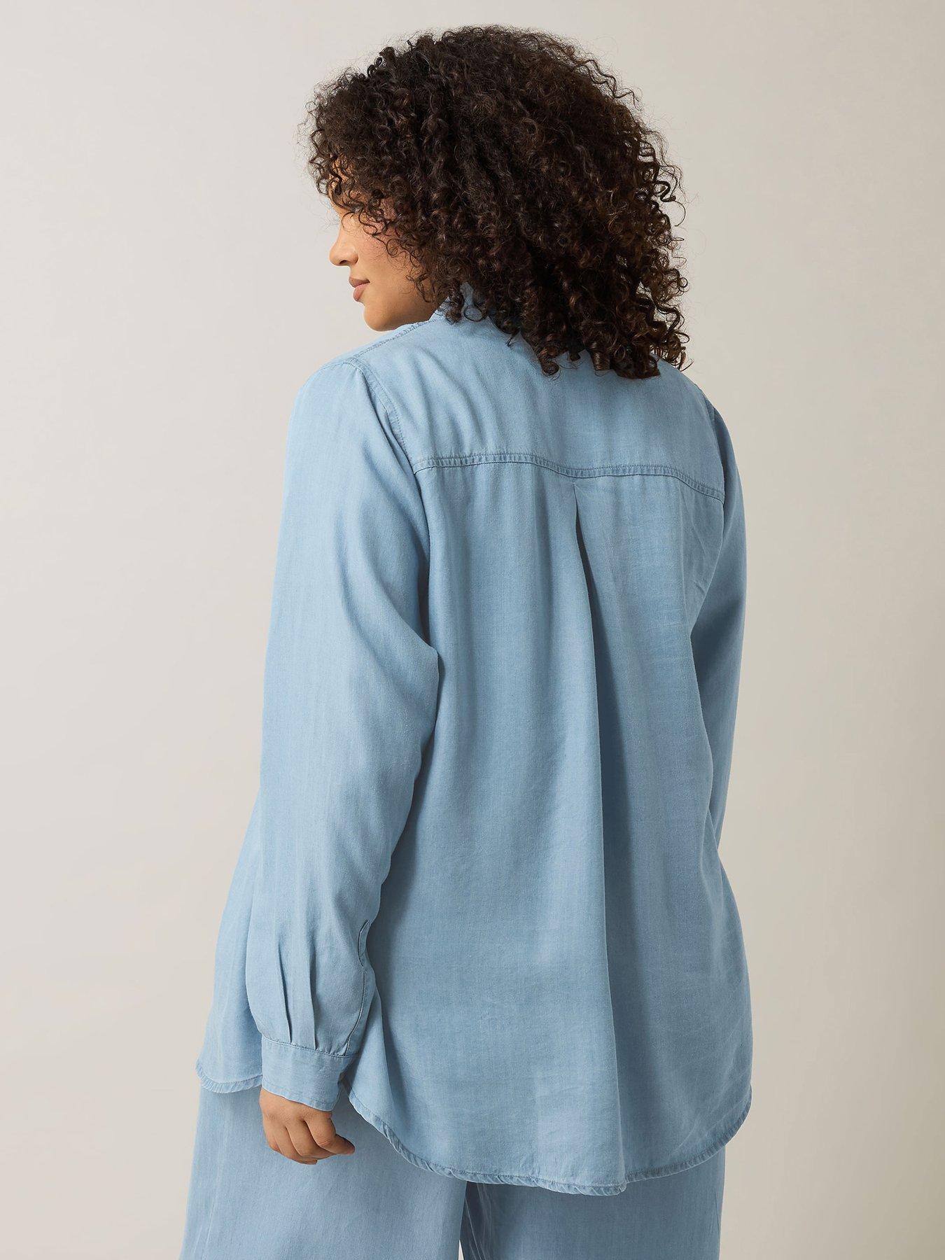 Image 2 of 4 of Evans Long Sleeve Tencel Shirt - Blue