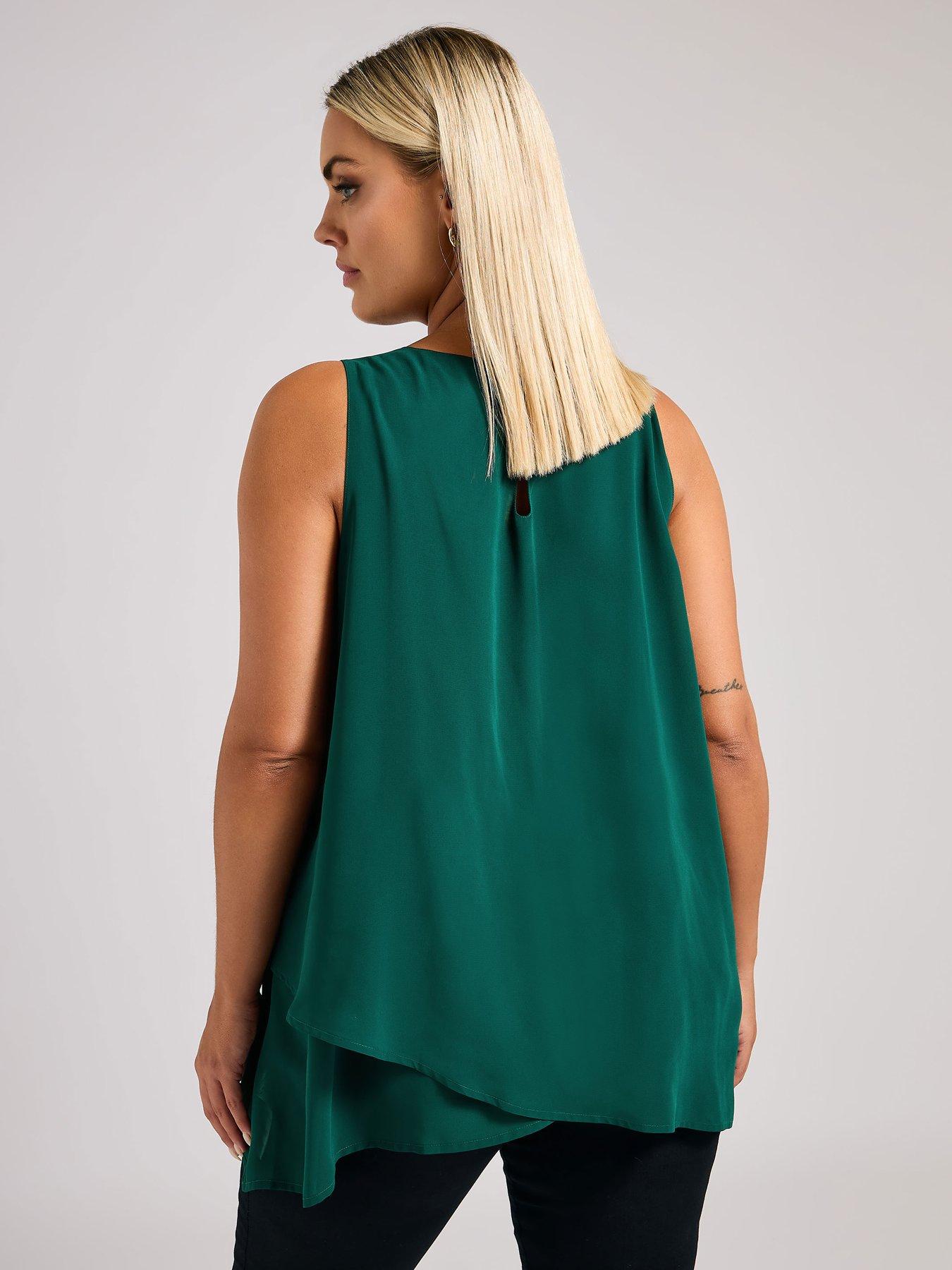 Image 2 of 4 of Yours Curve Layered Top - Green