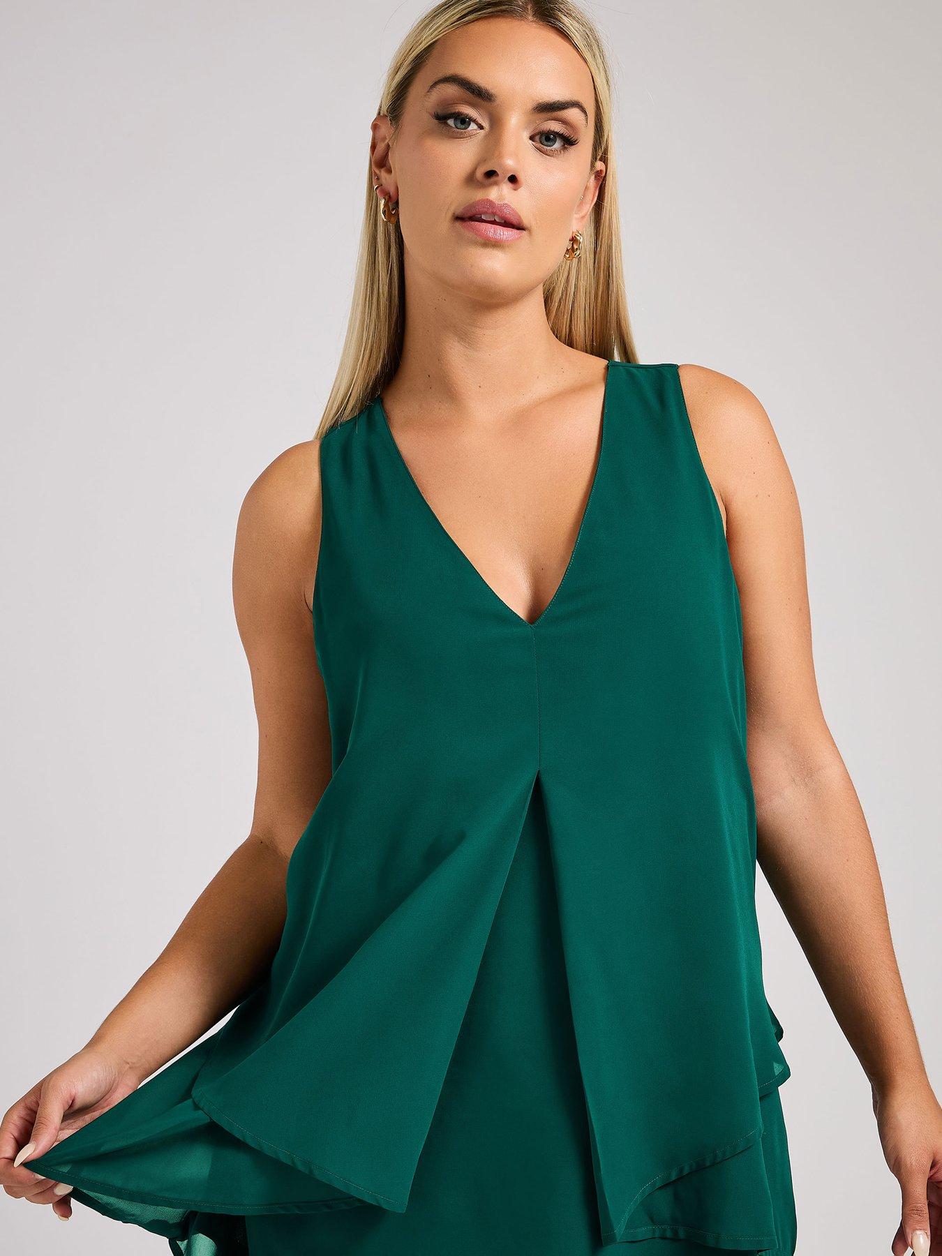 Image 4 of 4 of Yours Curve Layered Top - Green