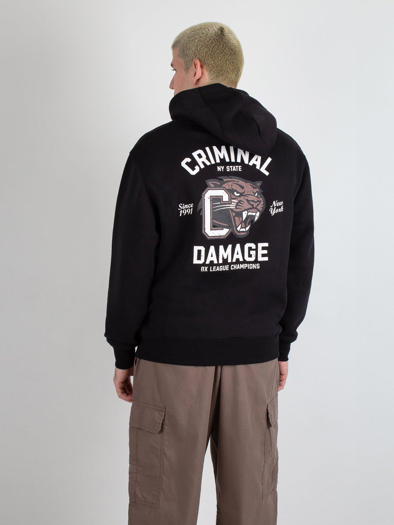undefined Panthers Varsity Graphic Backprint Hoodie - Black