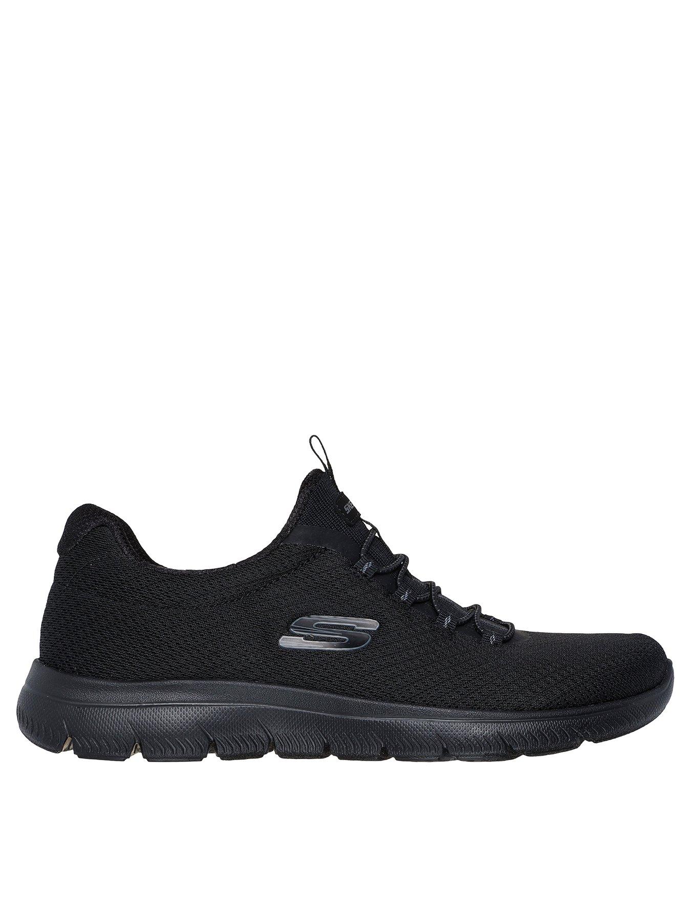undefined Summits Summer Blush Bungee Lace Slip-on Trainer - Black Mesh
