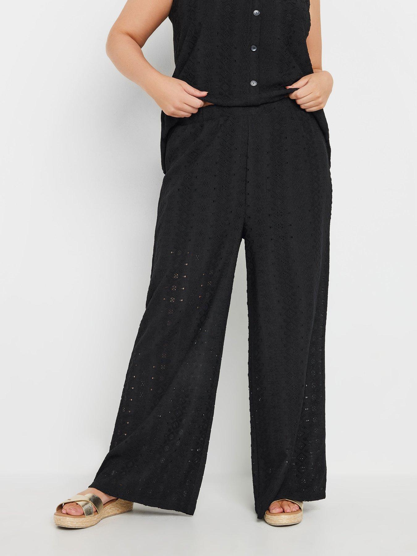 undefined Curve Broderie Trouser - Black