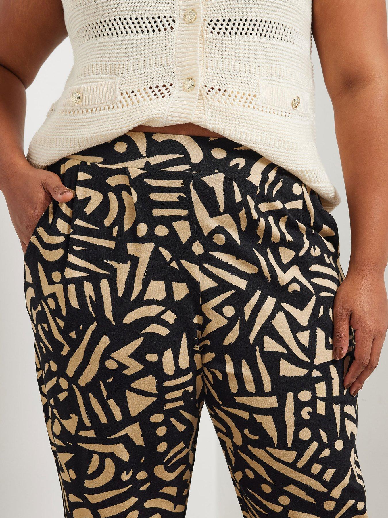 Image 4 of 4 of Yours Curve Double Pleat Harem Trouser - Natural