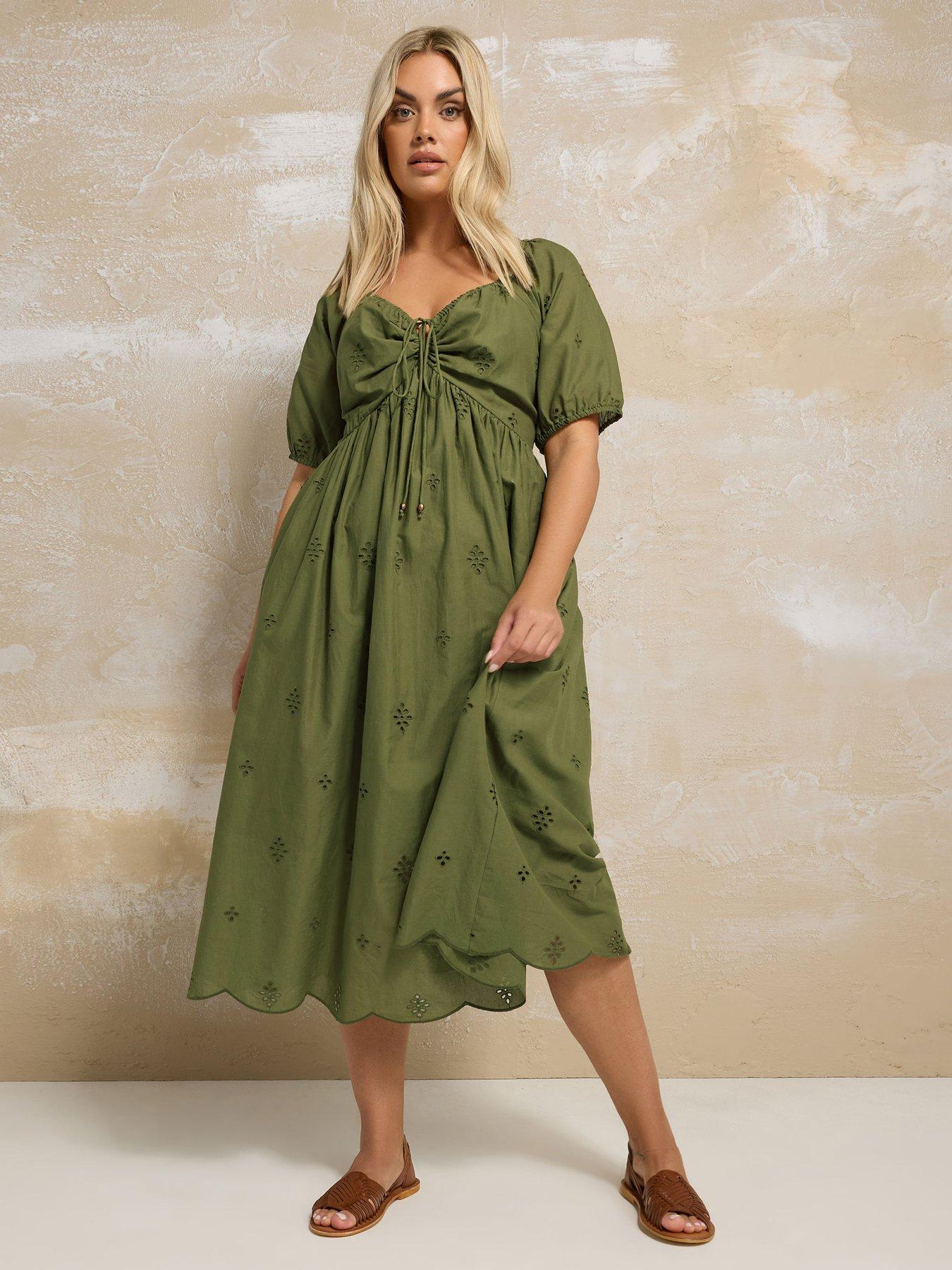 Image 1 of 4 of Yours Curve Broderie Dress