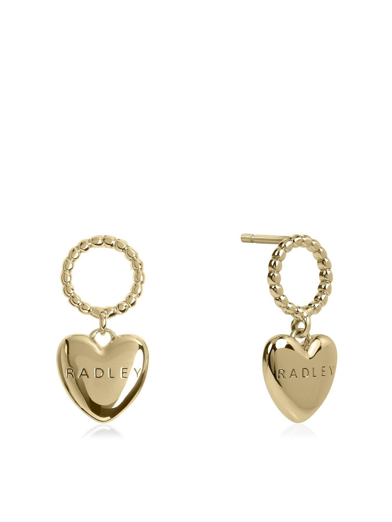 undefined 18ct Gold Plated Hanging Heart Earrings