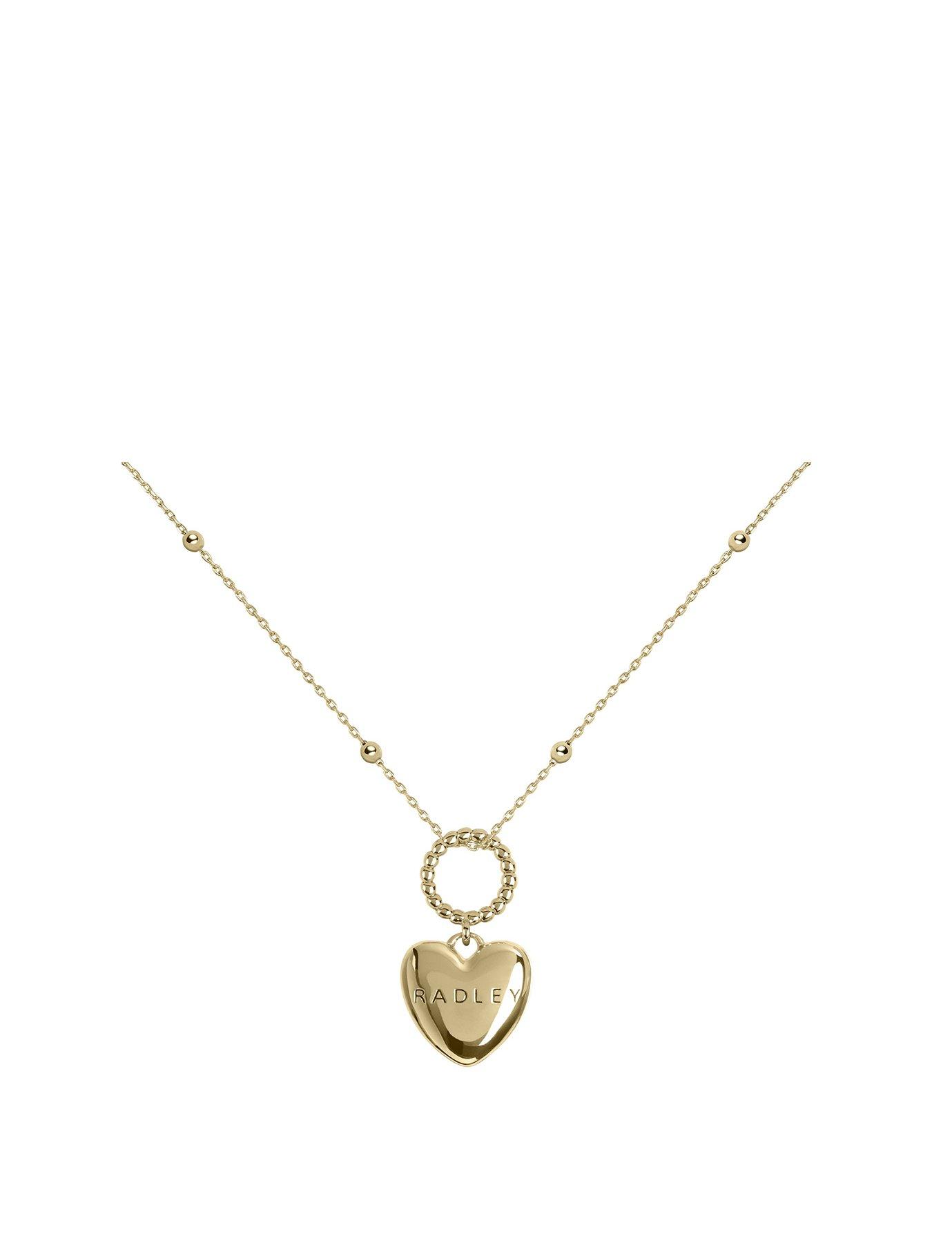 Image 1 of 6 of Radley 18ct Gold Plated Hanging Heart Pendant Necklace