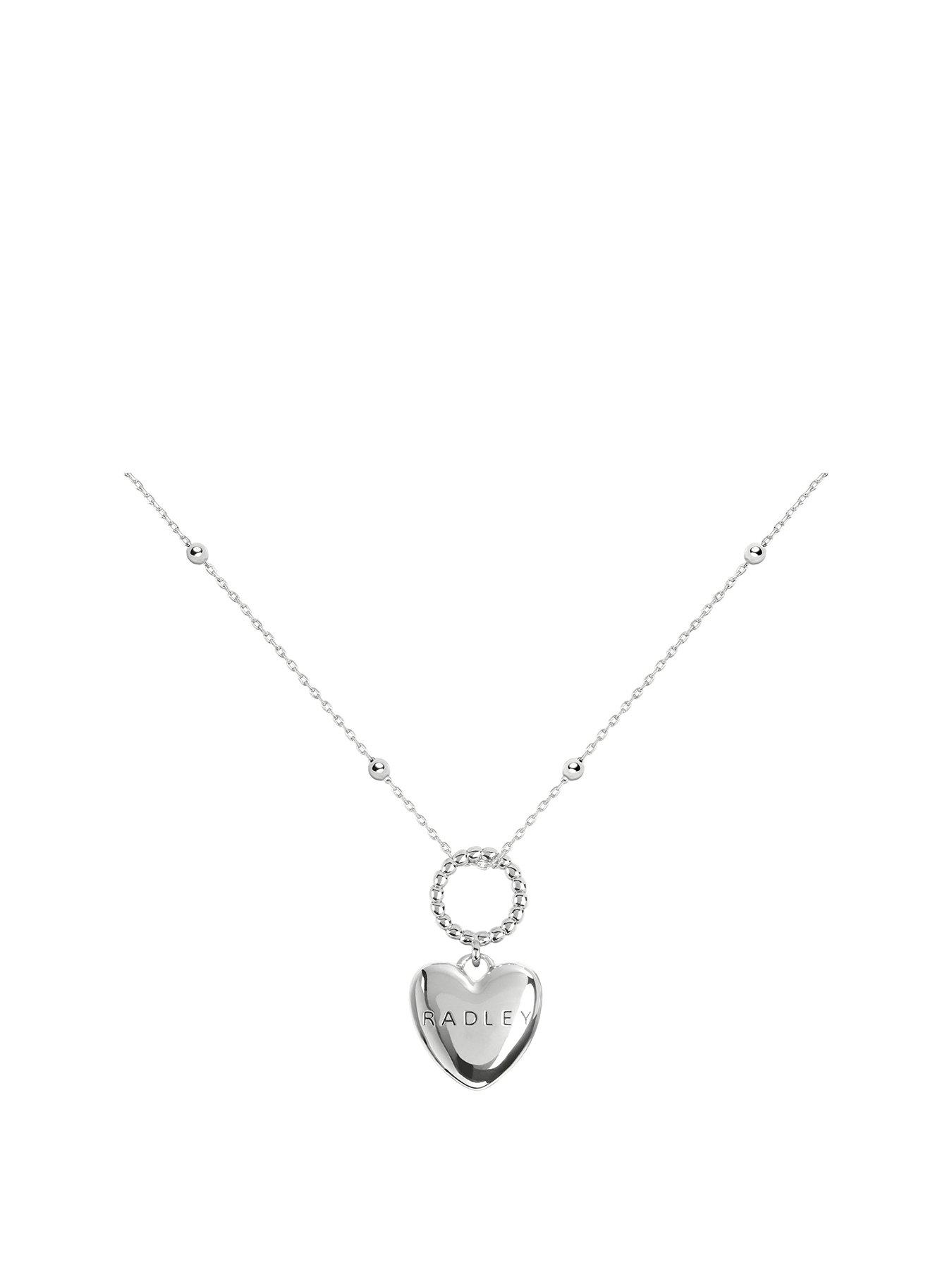 undefined Silver Plated Hanging Heart Pendant Necklace