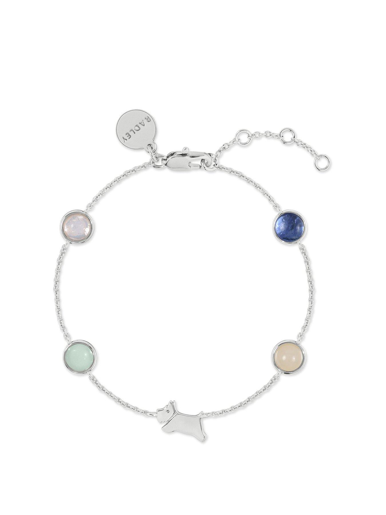undefined Silver Plated Multi Stone Jumping Dog Charm Bracelet