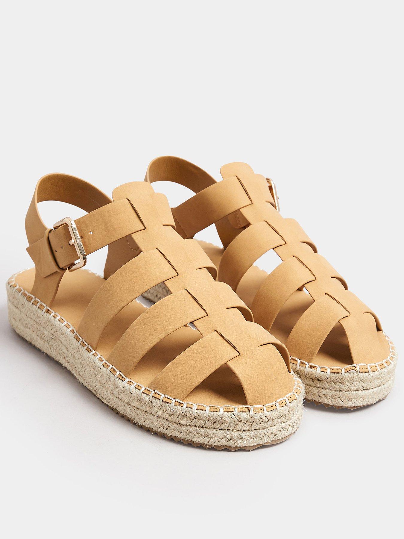 undefined Extra Wide Fit Flatform Fisherman Sandals - Natural