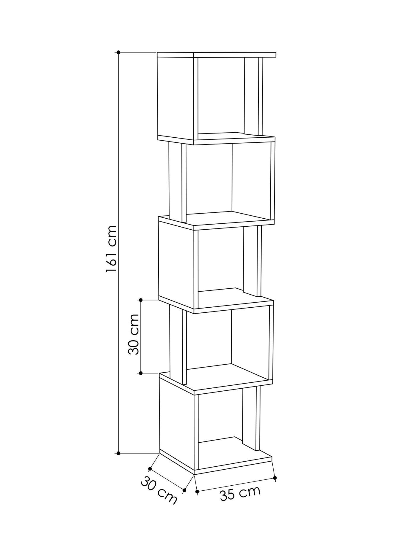 Image 3 of 4 of Decortie Piri Bookcase Shelf Unit - Mocha/antharite