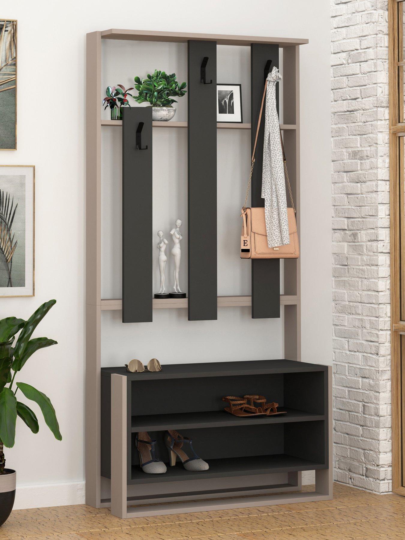 undefined Chester Hall Stand - Mocha/anthracite