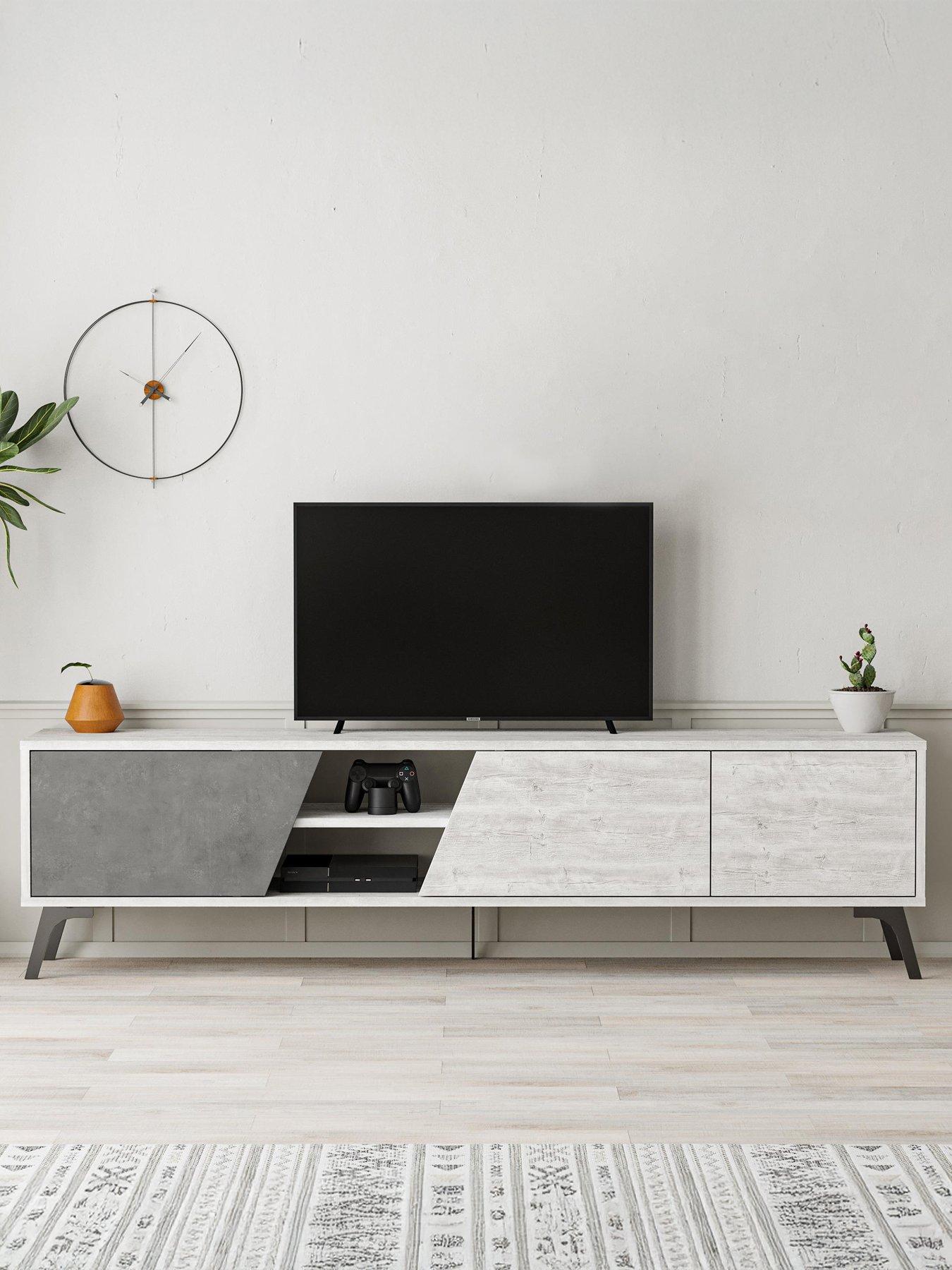 undefined Fiona Tv Stand - White/grey