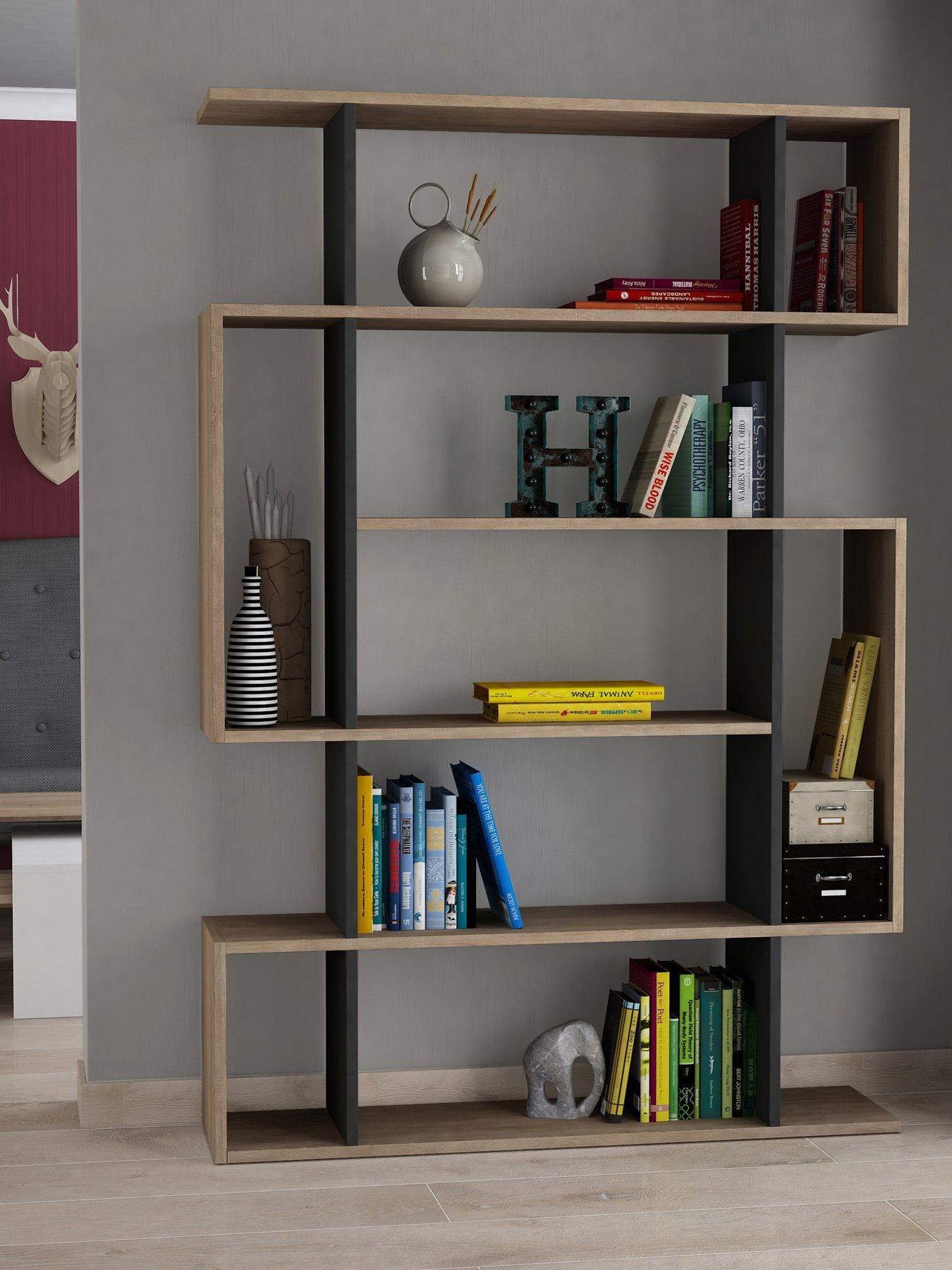 decortie-mito-bookcase-sapphire-oakanthracite