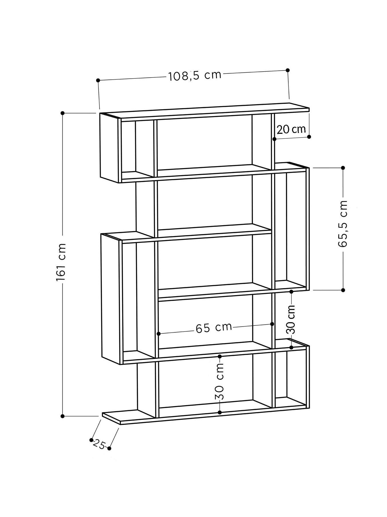 Image 4 of 5 of Decortie Mito Bookcase - Sapphire Oak/anthracite