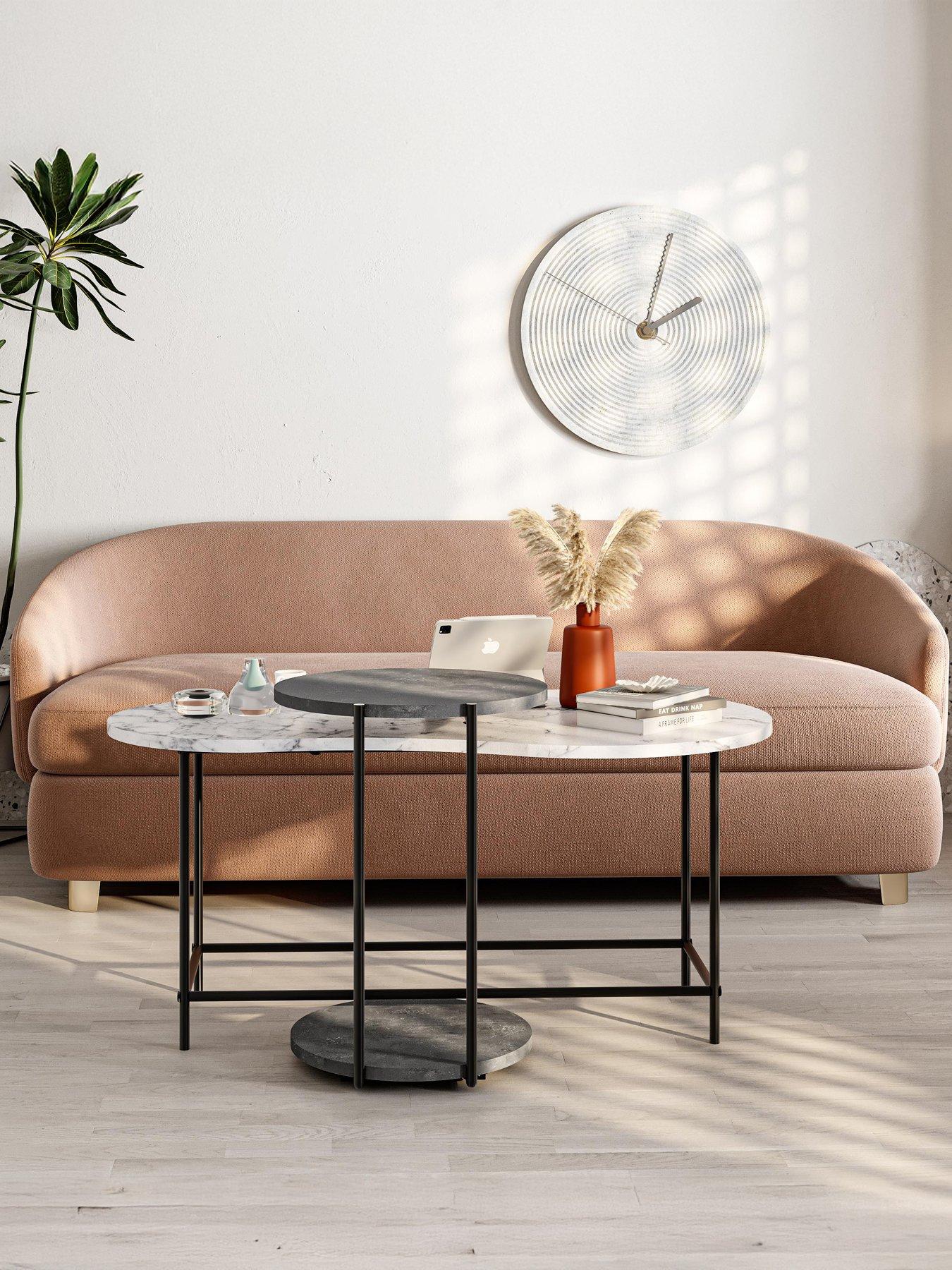 Image 1 of 7 of Decortie Cuddle Set Of 2 Coffee Tables - Marble/grey