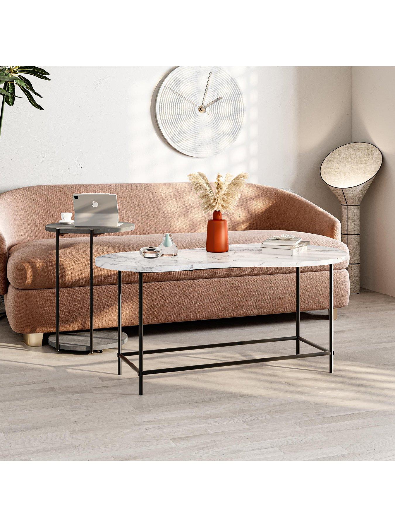Image 3 of 7 of Decortie Cuddle Set Of 2 Coffee Tables - Marble/grey