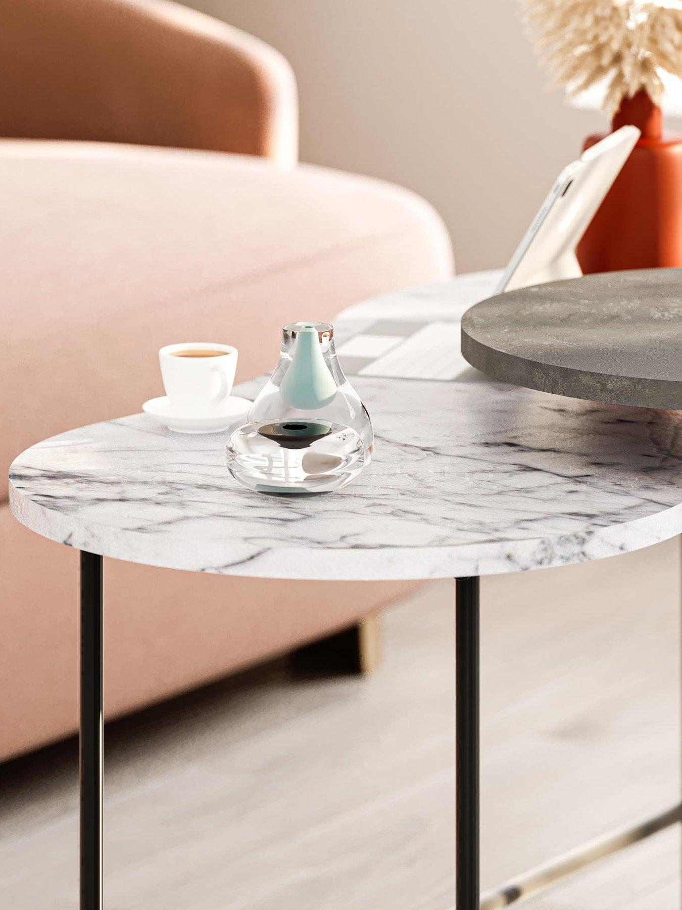 Image 4 of 7 of Decortie Cuddle Set Of 2 Coffee Tables - Marble/grey