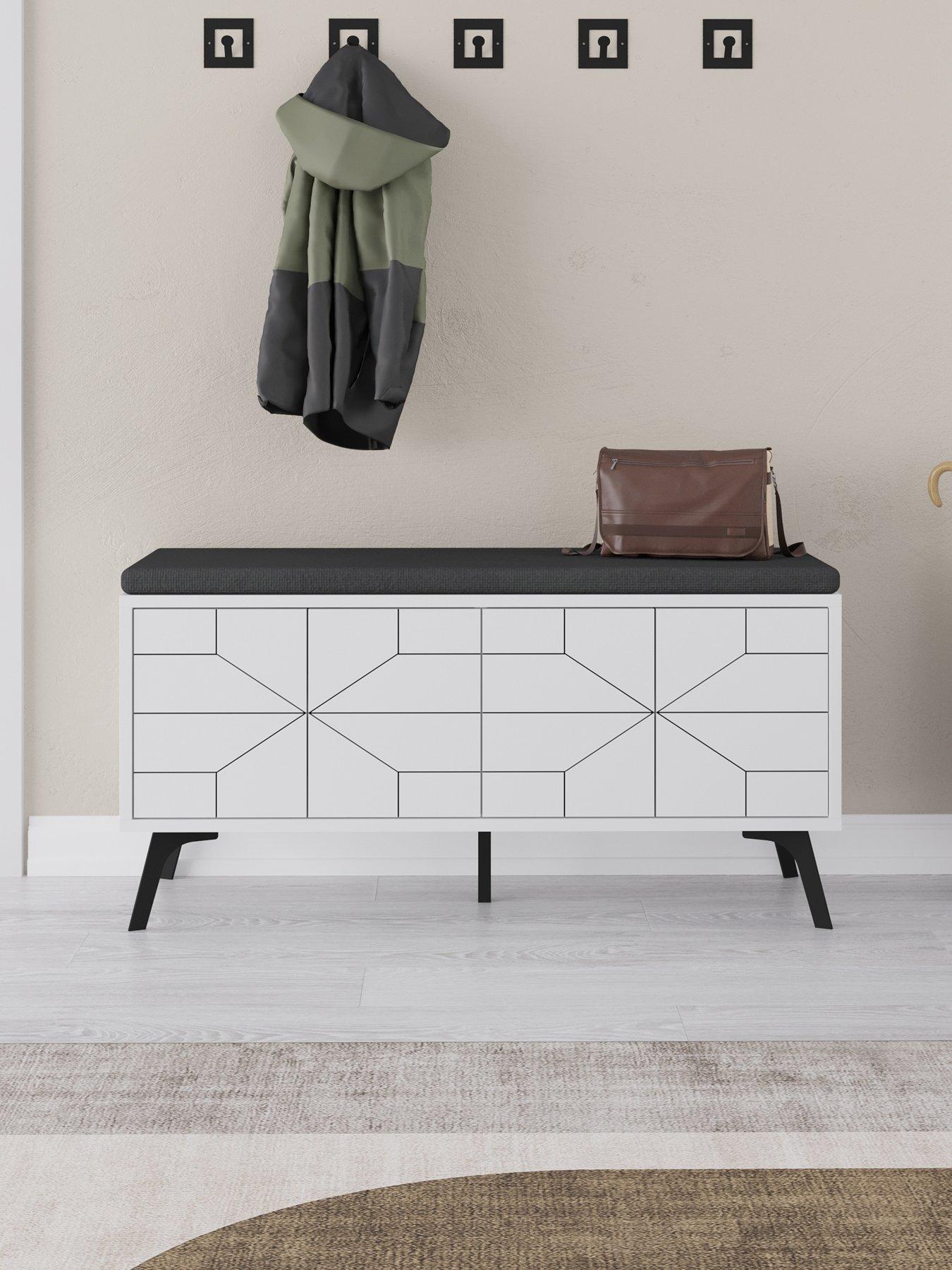undefined Dune Hallway Storage Bench - White