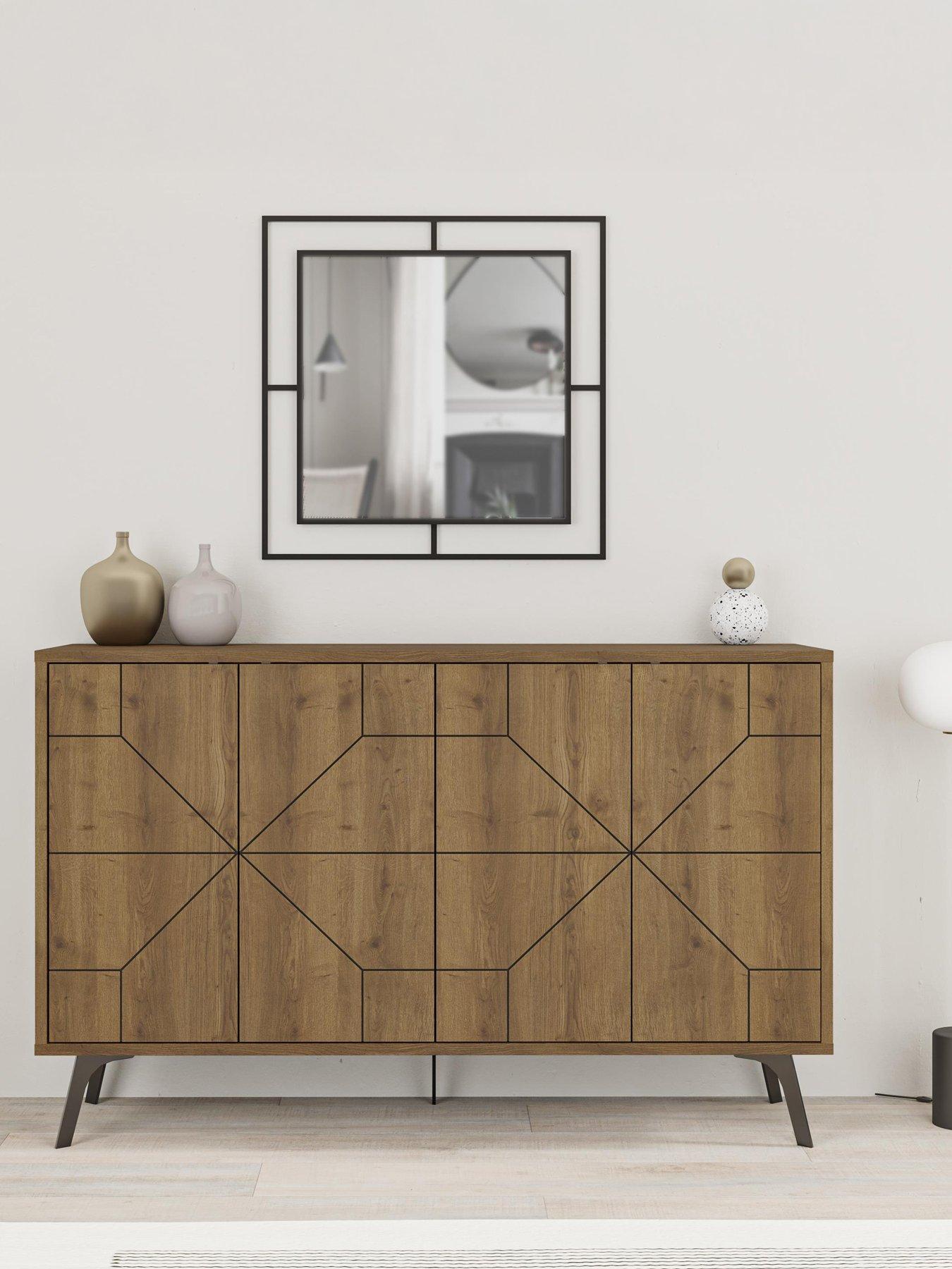 Decortie Dune 4 Door Sideboard - Dark Oak