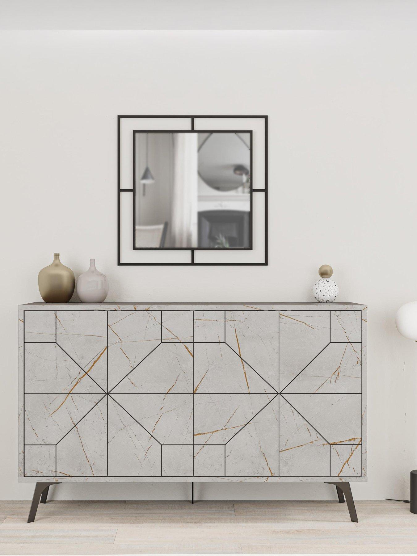 Decortie Dune 4 Door Sideboard - Light Grey