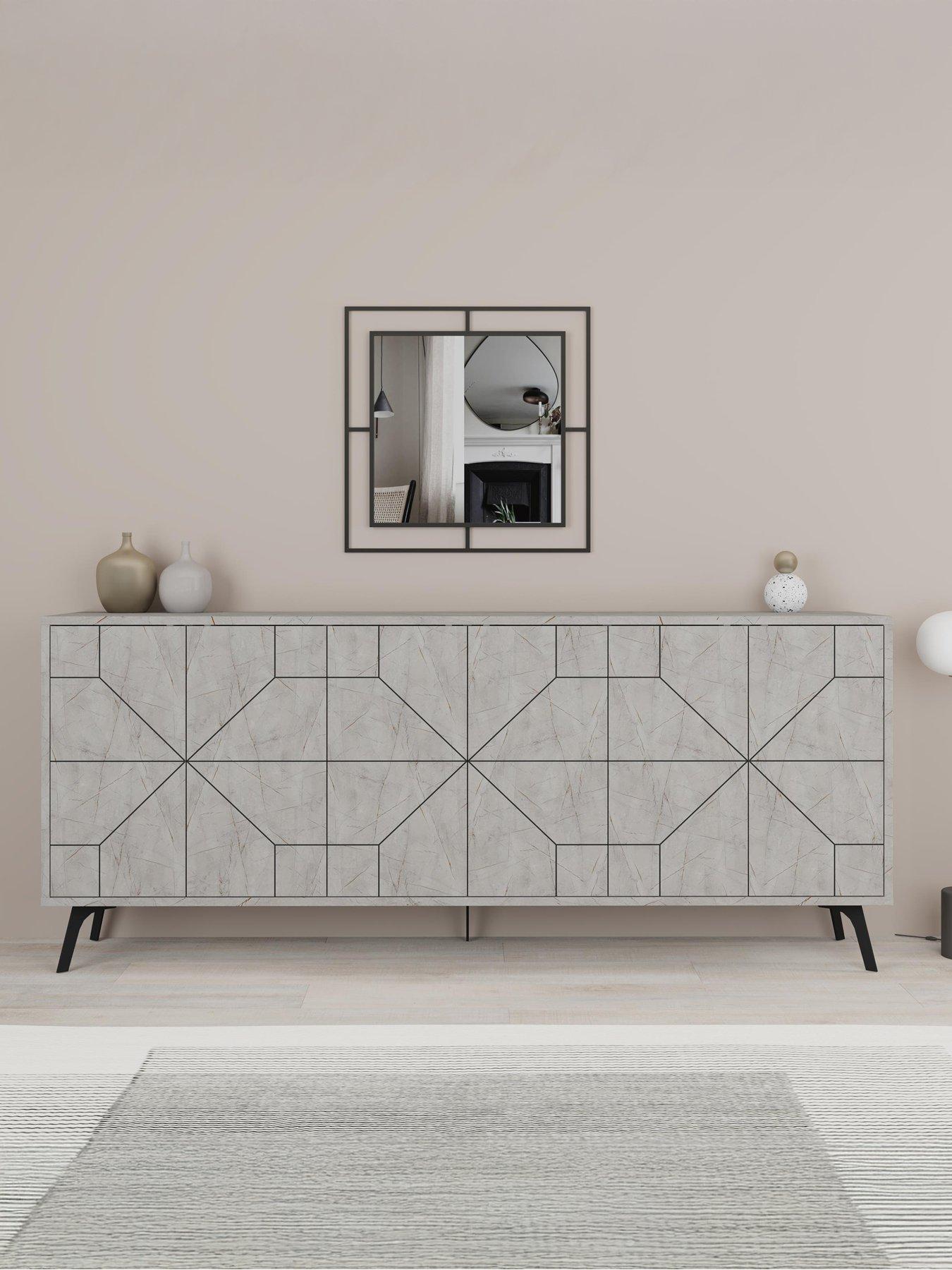 undefined Dune Large Sideboard - Light Grey