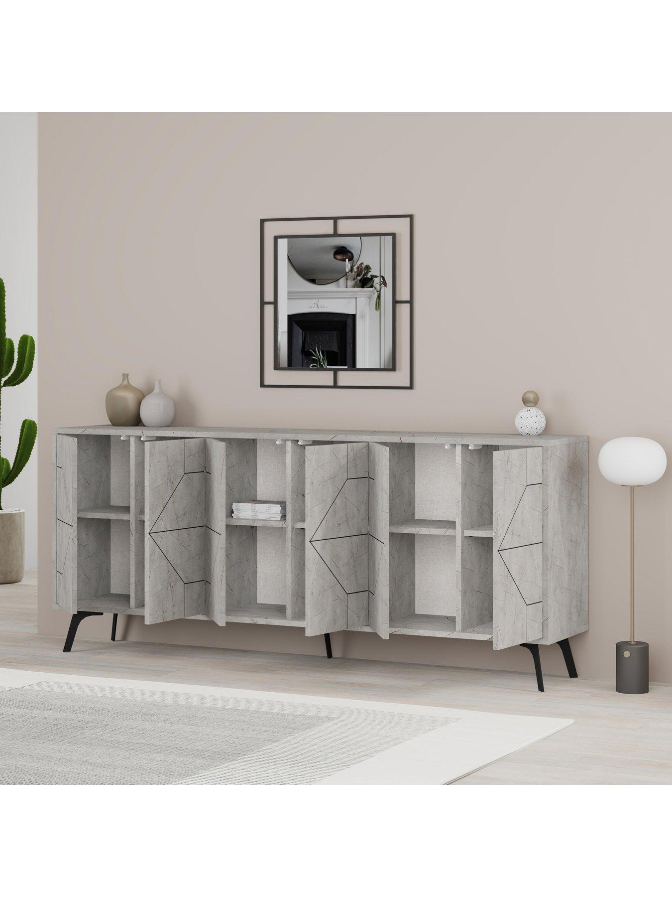 Image 4 of 8 of Decortie Dune Large Sideboard - Light Grey