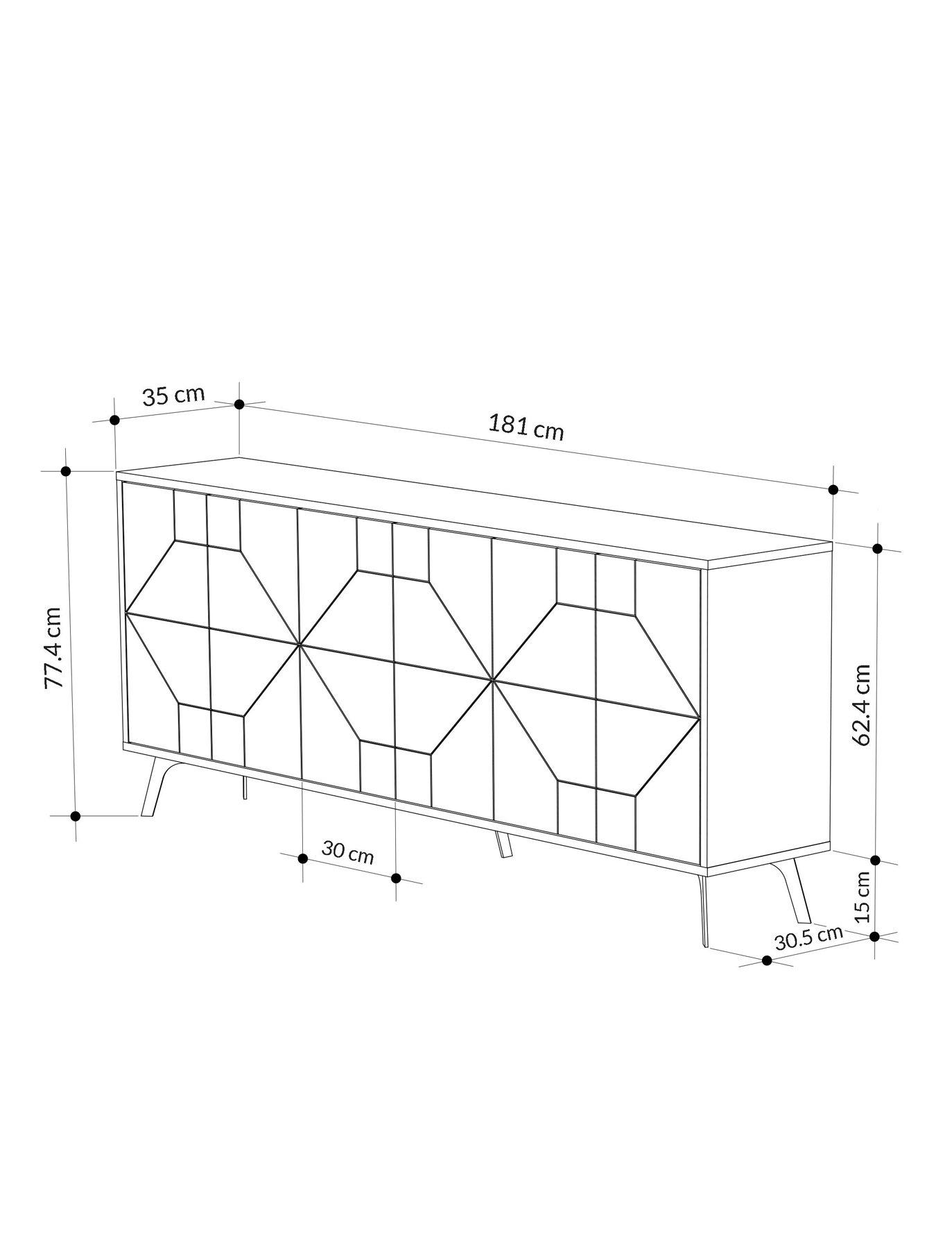 Image 6 of 8 of Decortie Dune Large Sideboard - Light Grey