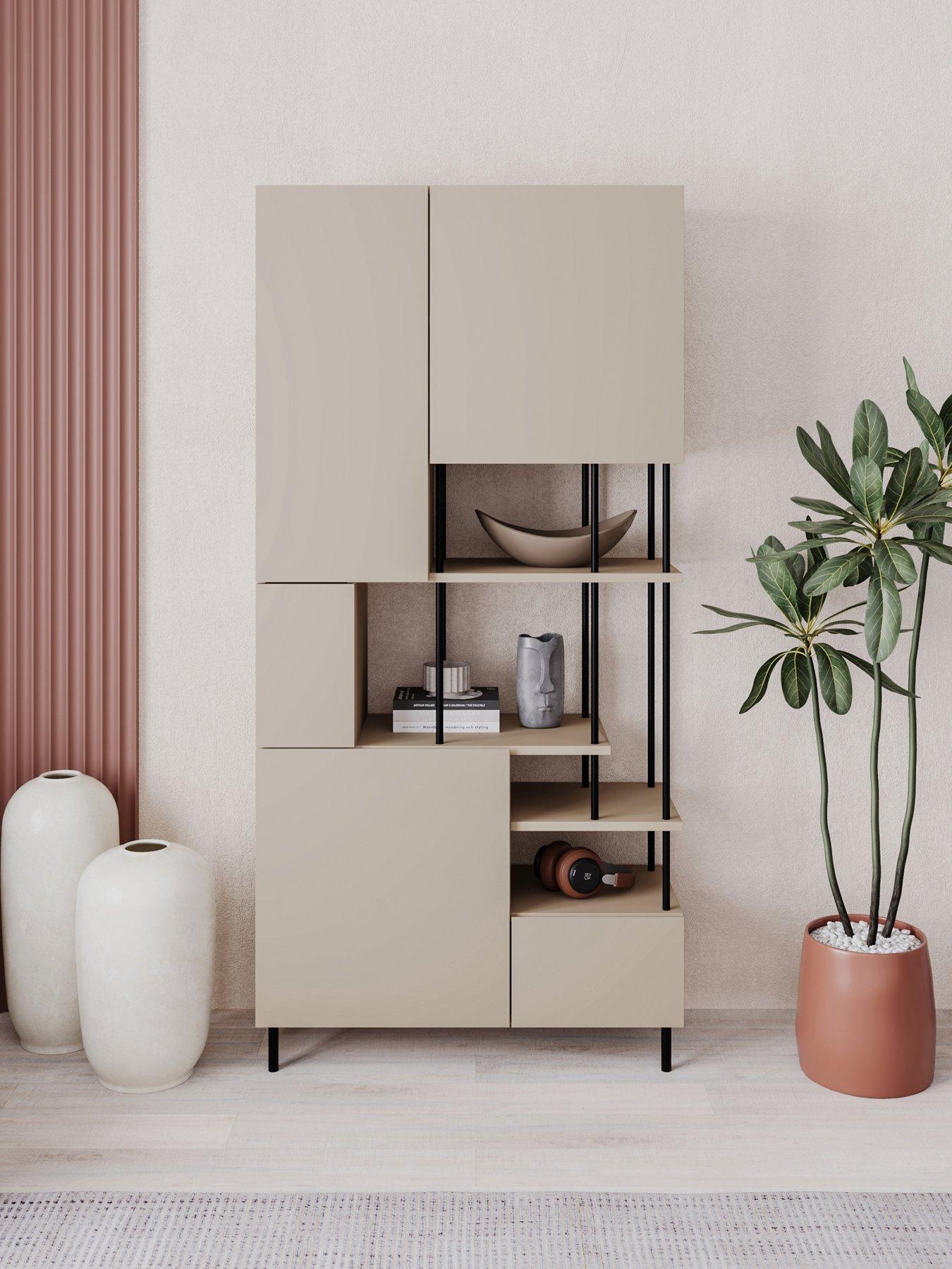 Decortie Key Bookcase / Display Cabinet - Sandstone