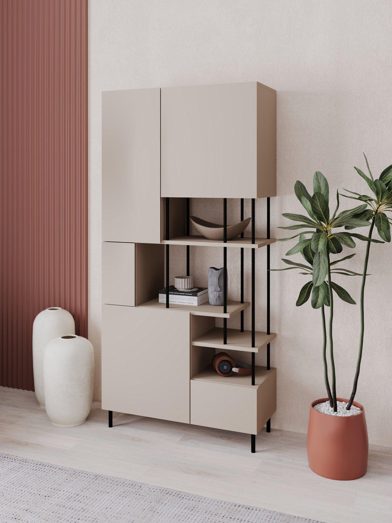 Image 3 of 7 of Decortie Key Bookcase / Display Cabinet - Sandstone
