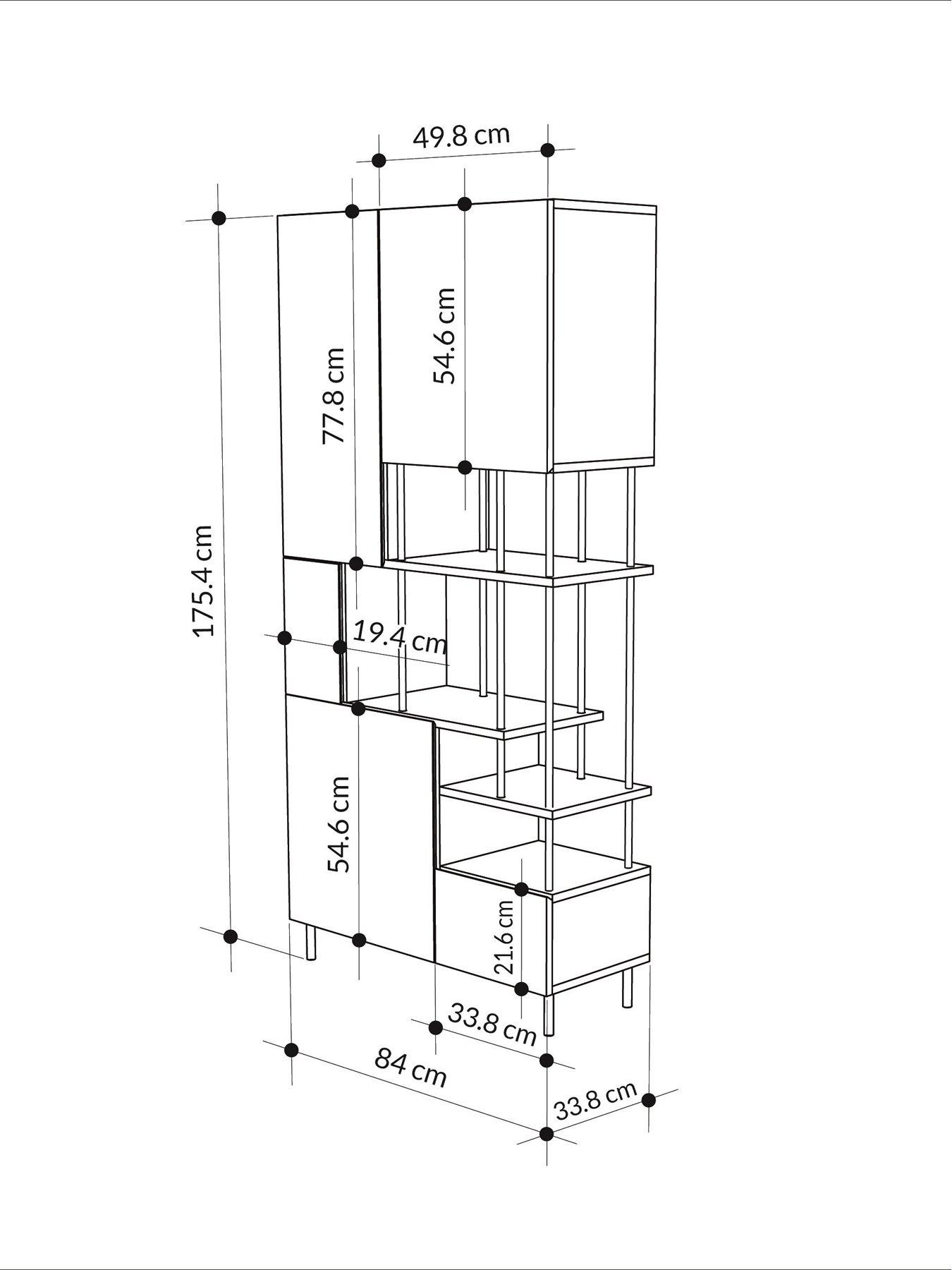 Image 6 of 7 of Decortie Key Bookcase / Display Cabinet - Sandstone